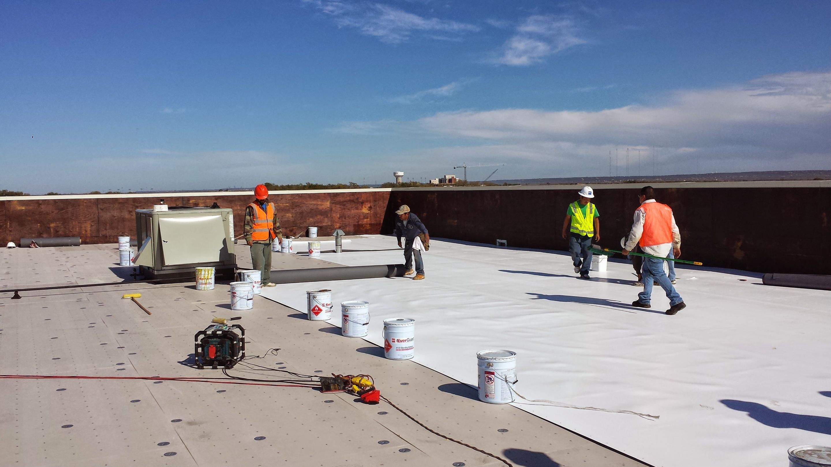 GAF TPO Fully Adhered Flat Roof Project by First United Roofing & Construction