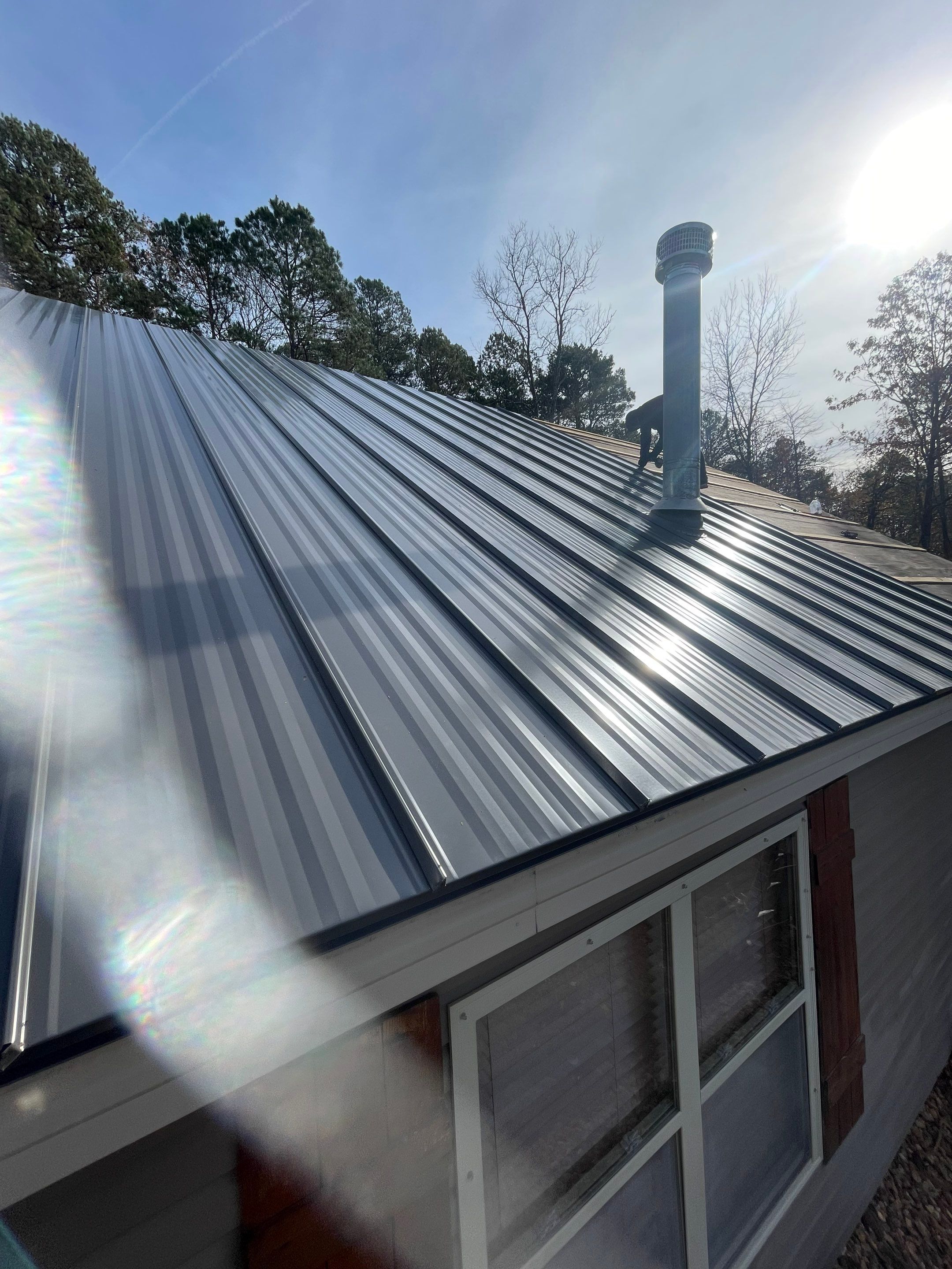 Residential Metal Roof Replacement using Reed's Metals: 26 GA. Standing Seam: Charcoal Grey by Hostetler Roofing