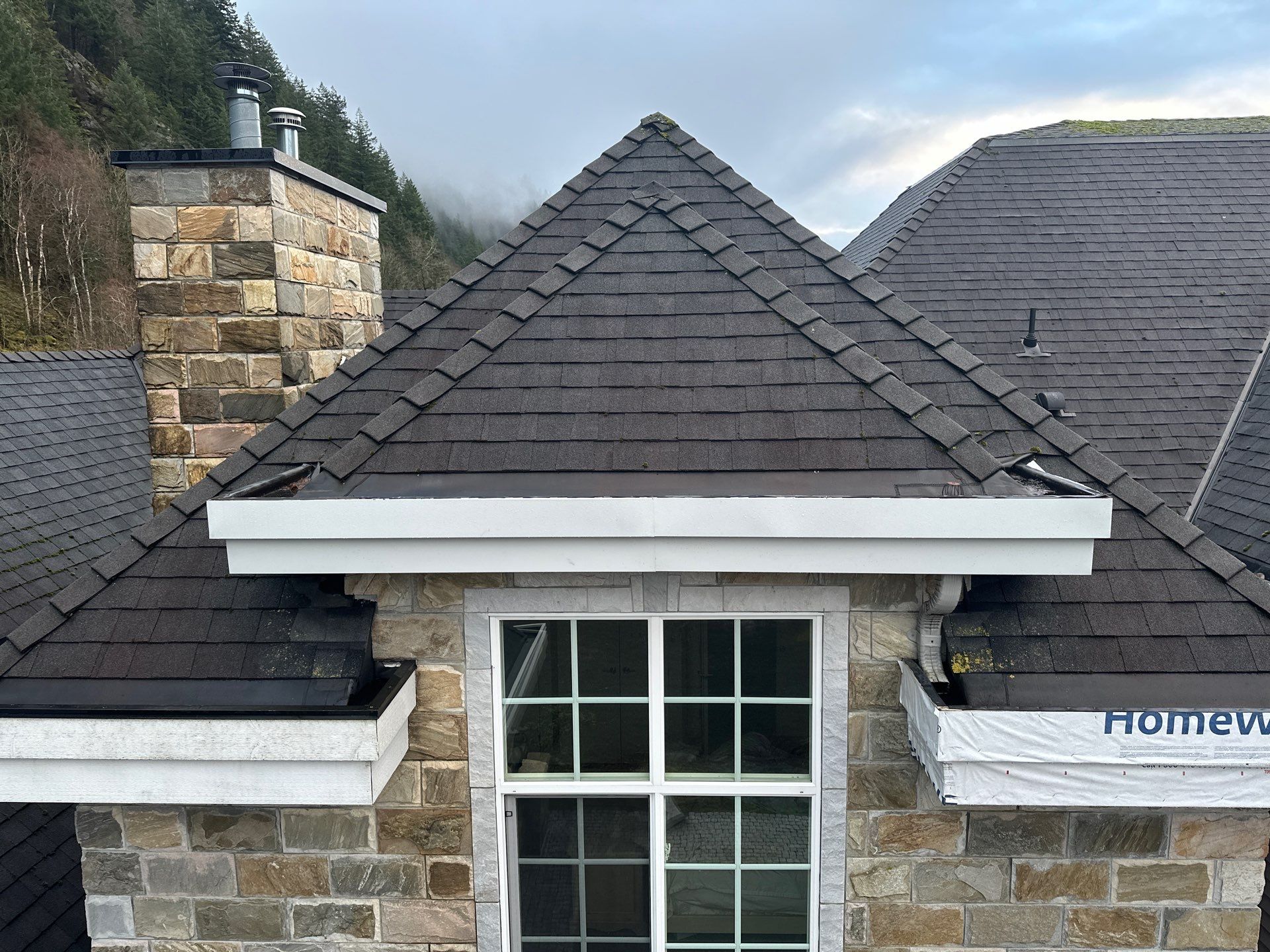 Residential Re-Roof using 26 GA Fascia Color White White by Top Notch Roofing Inc