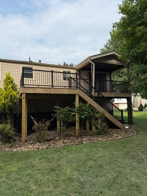 Elevated Composite Deck Installation with Covered Porch in South Park Township