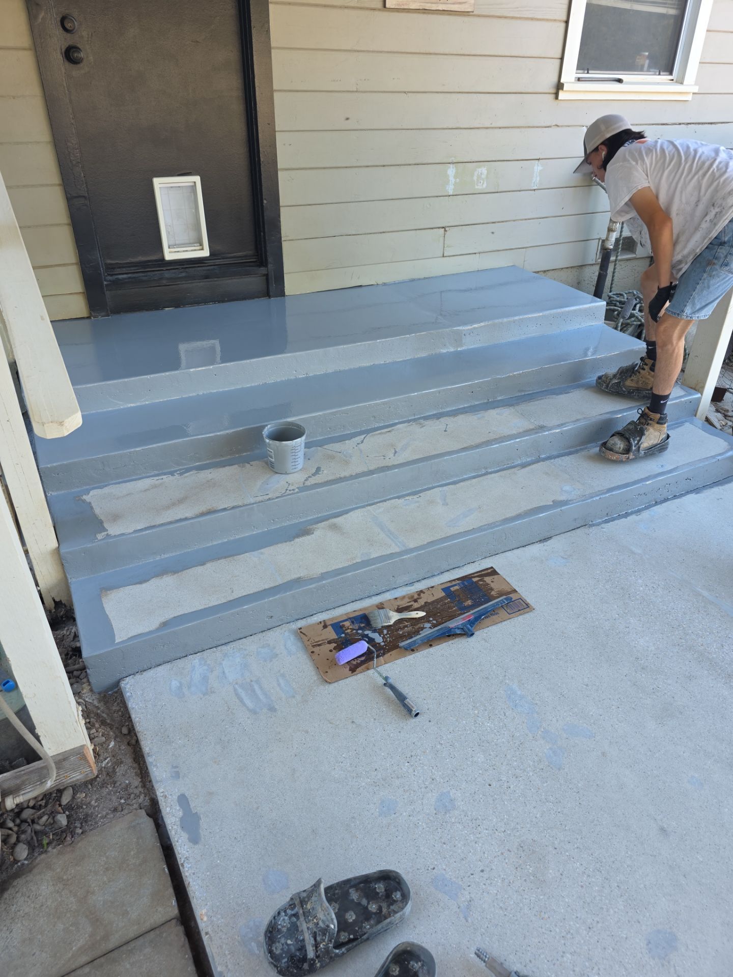 Obsidian Polyurea Coating for Atascadero Porch and Steps by MGP Coatings