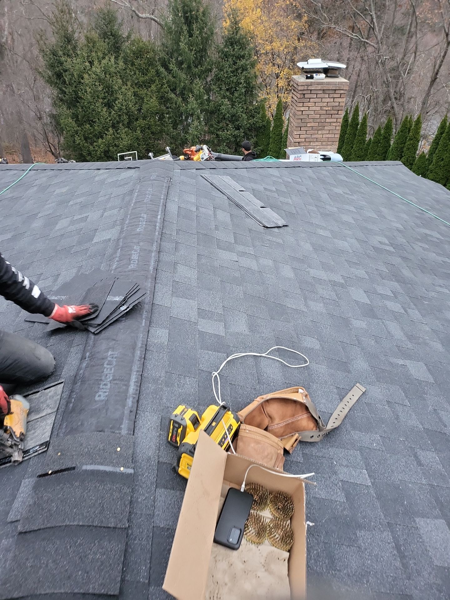 Residential Roofing Installation using Owens Corning TruDefinition Onyx Black by A Plus Exterior