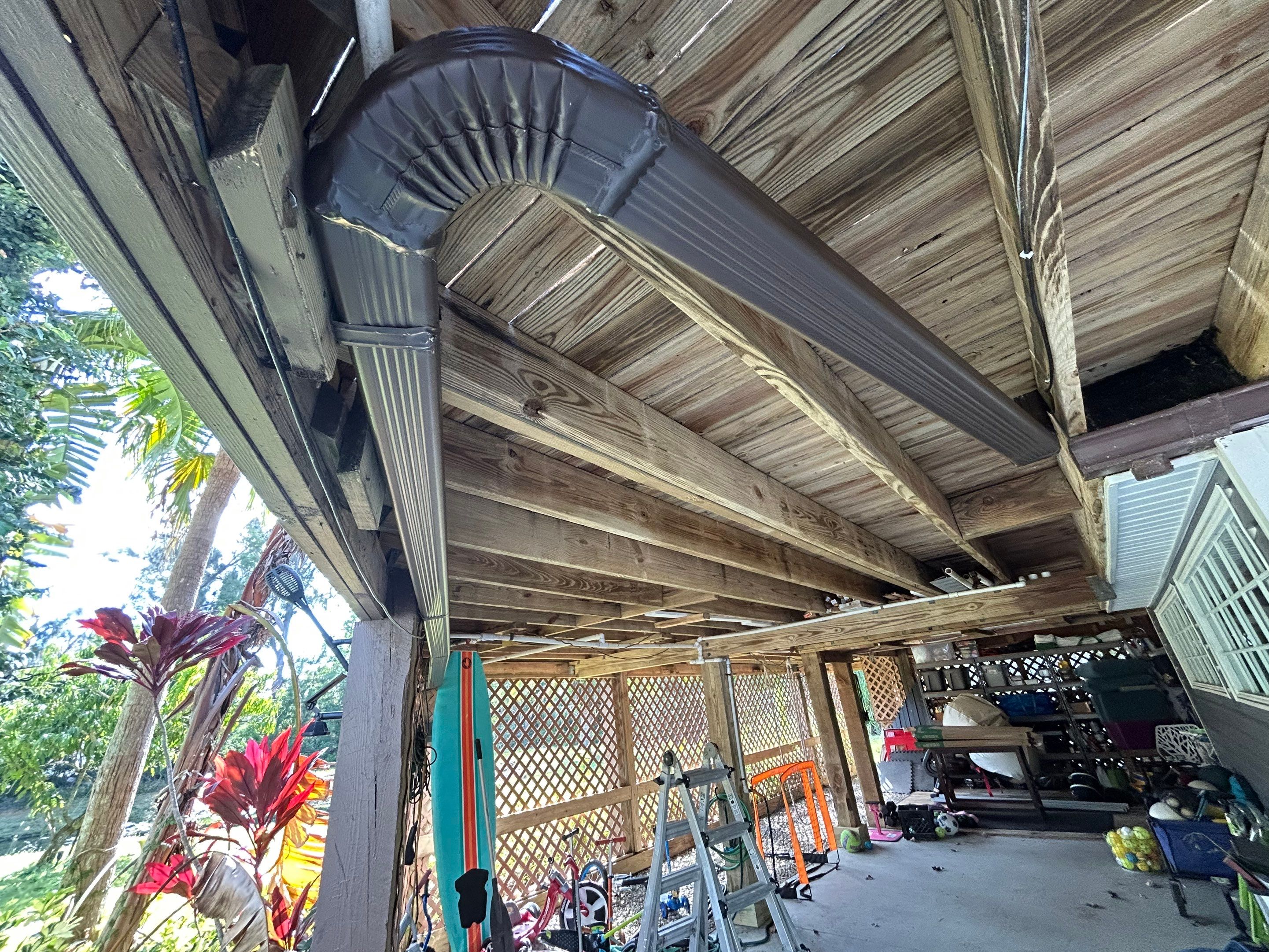 Brown K-Style Seamless Gutters in Fort Myers FL by Gutter Professor by Gutter Professors