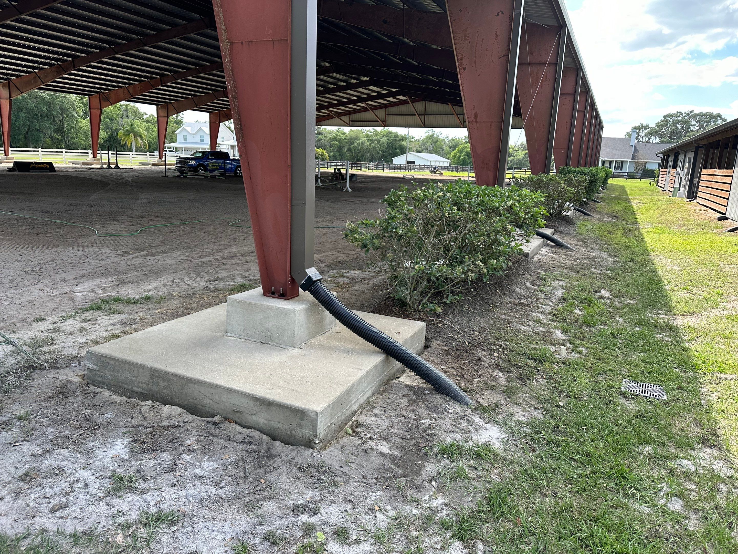 Vinyl Horse Fence & Concrete Pier Cleaning at Lesley Cox Equestrian, Parrish, FL | Sunshine AquaWash by Sunshine AquaWash