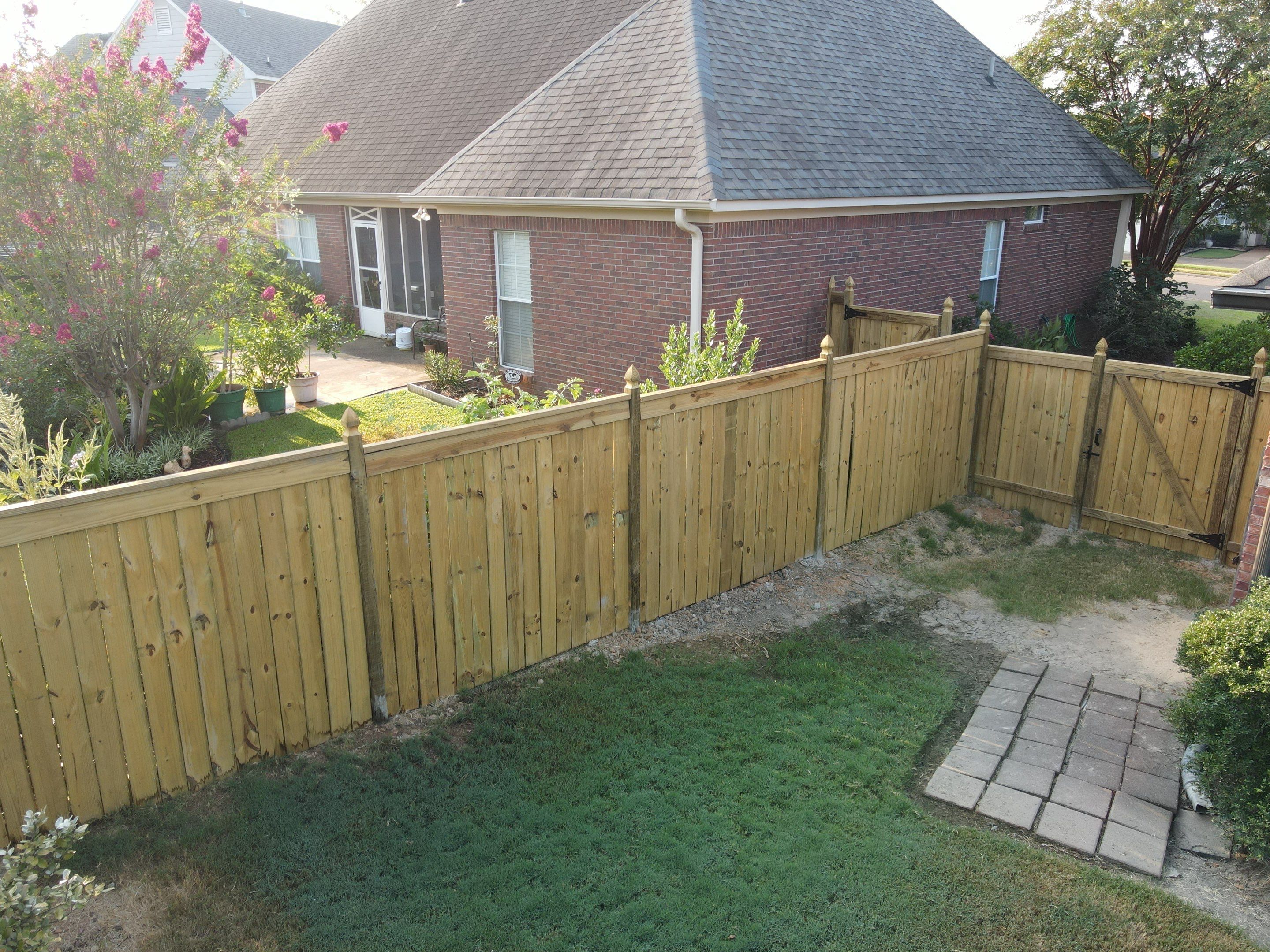 6ft Treated Pine Good Neighbor Fence French Gothic Posts by Roberson Construction LLC