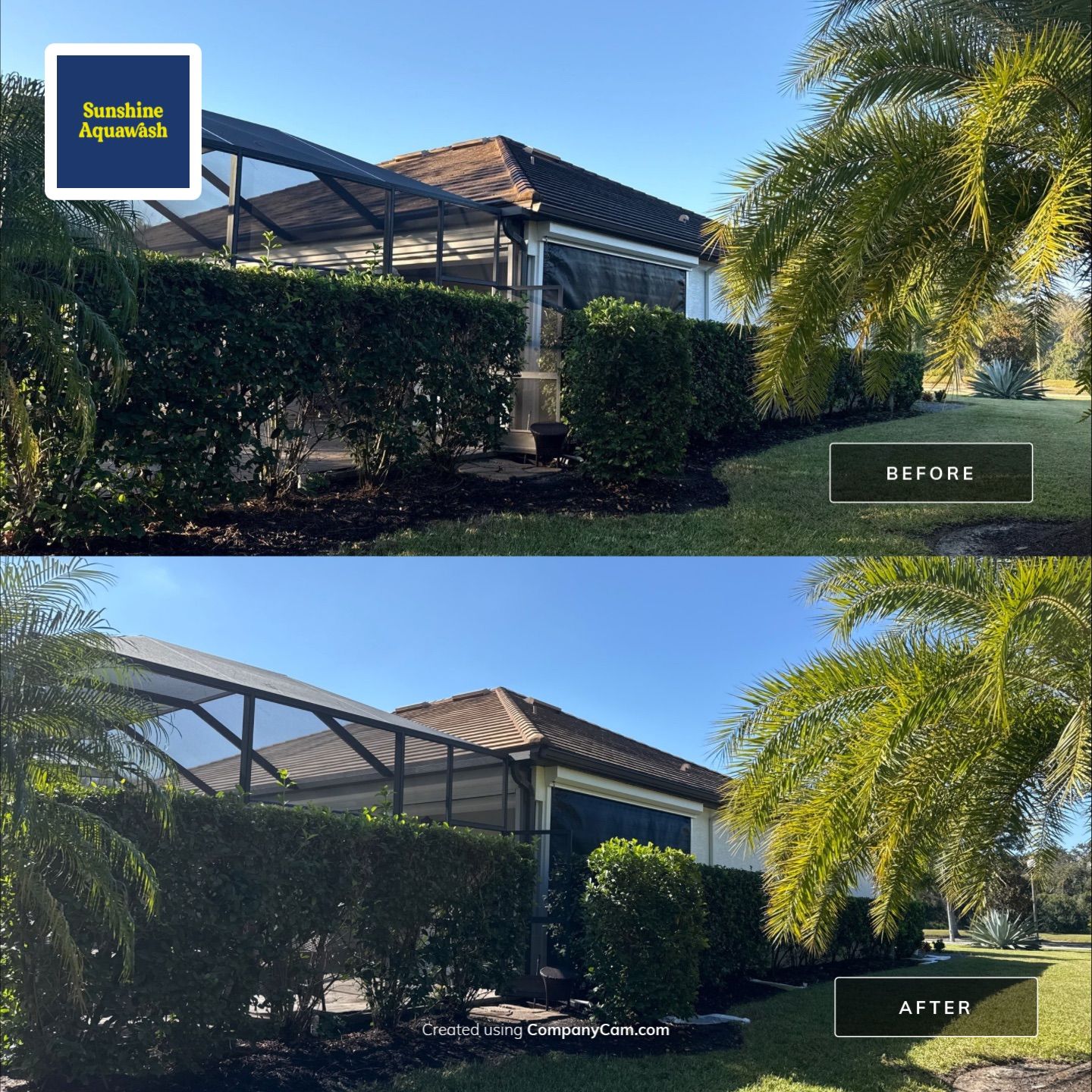 Flat Tile Roof, Paver Pool Deck & Driveway Cleaning | Cove at Twin Rivers, Parrish FL by Sunshine AquaWash