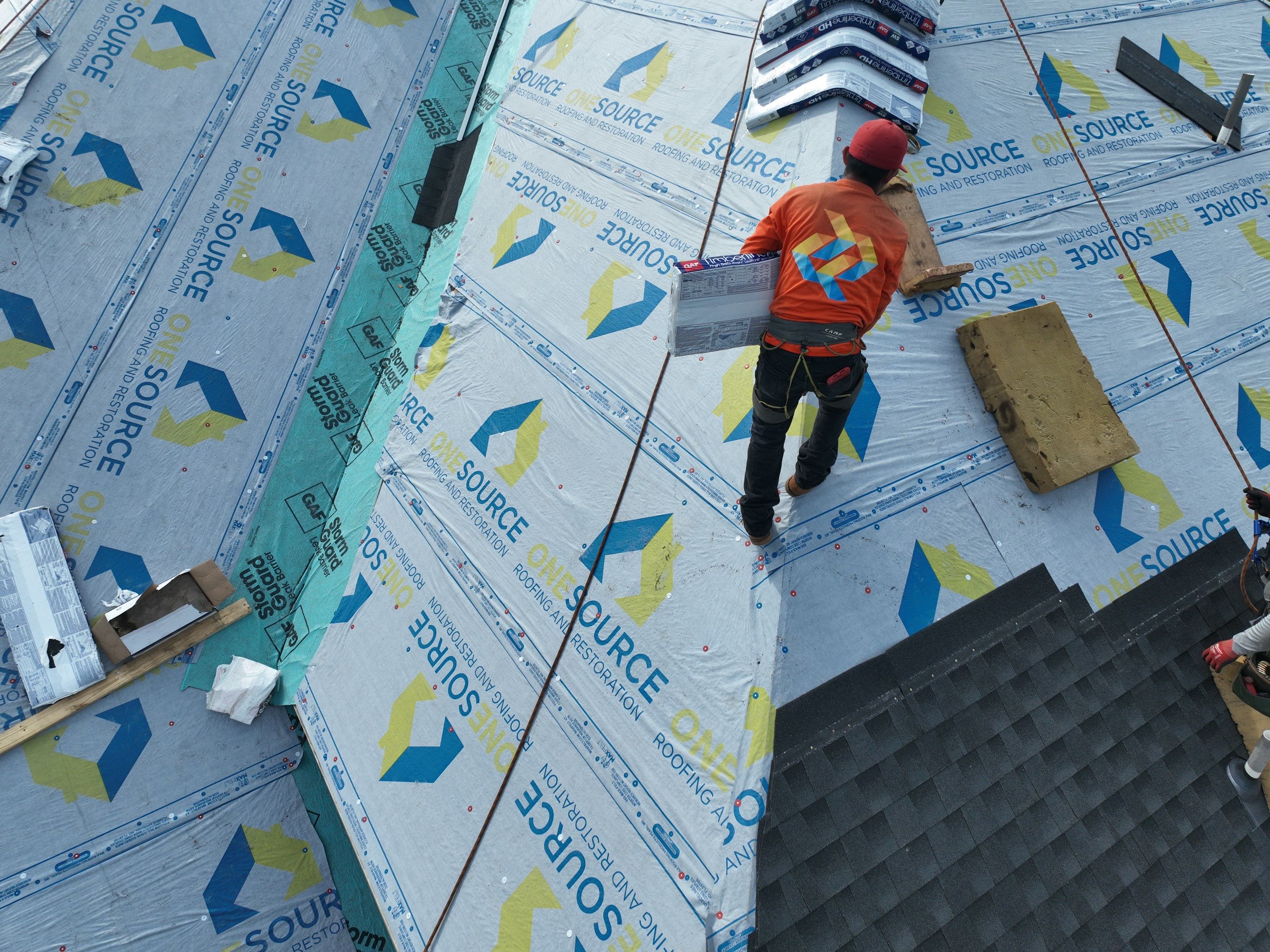 Residential Roofing Installation using GAF Timberline HDZ Charcoal by OneSource Roofing and Restoration