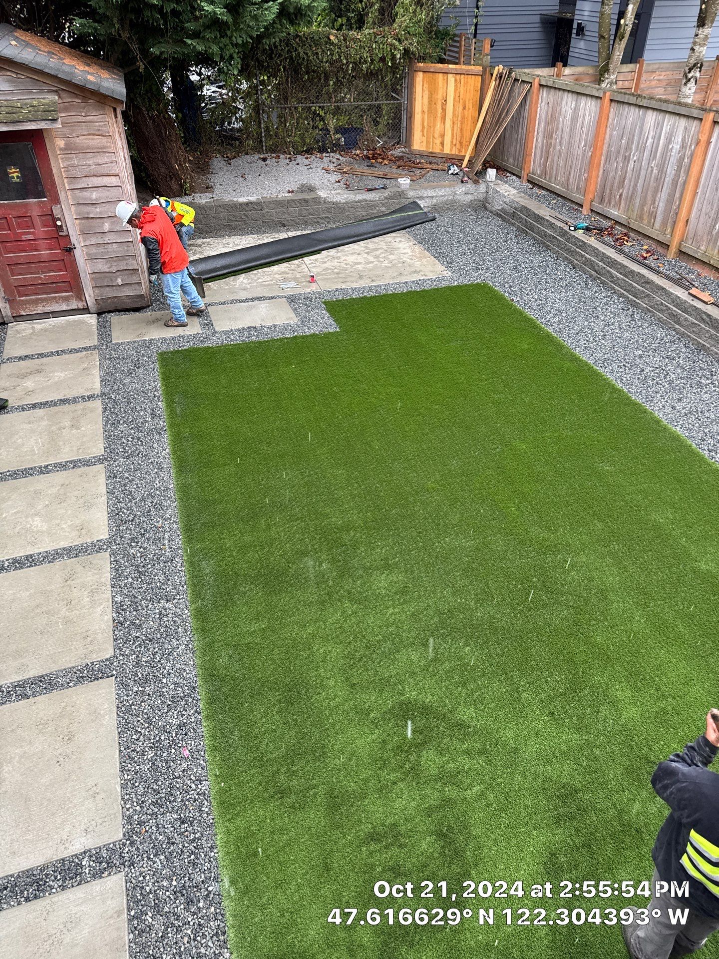 Turf Installation, Retaining Wall & Concrete Walkway | Seattle  by Jireh Asphalt & Concrete Inc 