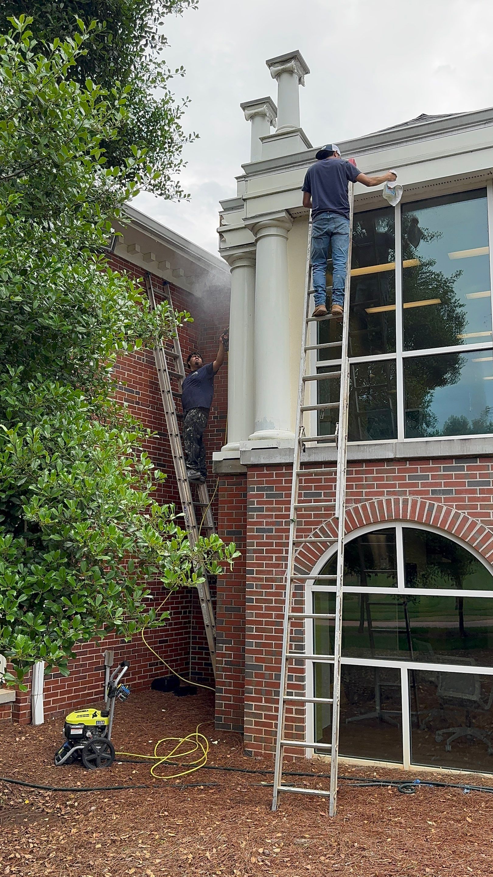 Architectural Column Restoration and Exterior Painting in Oxford by PGP Surface Solutions, LLC