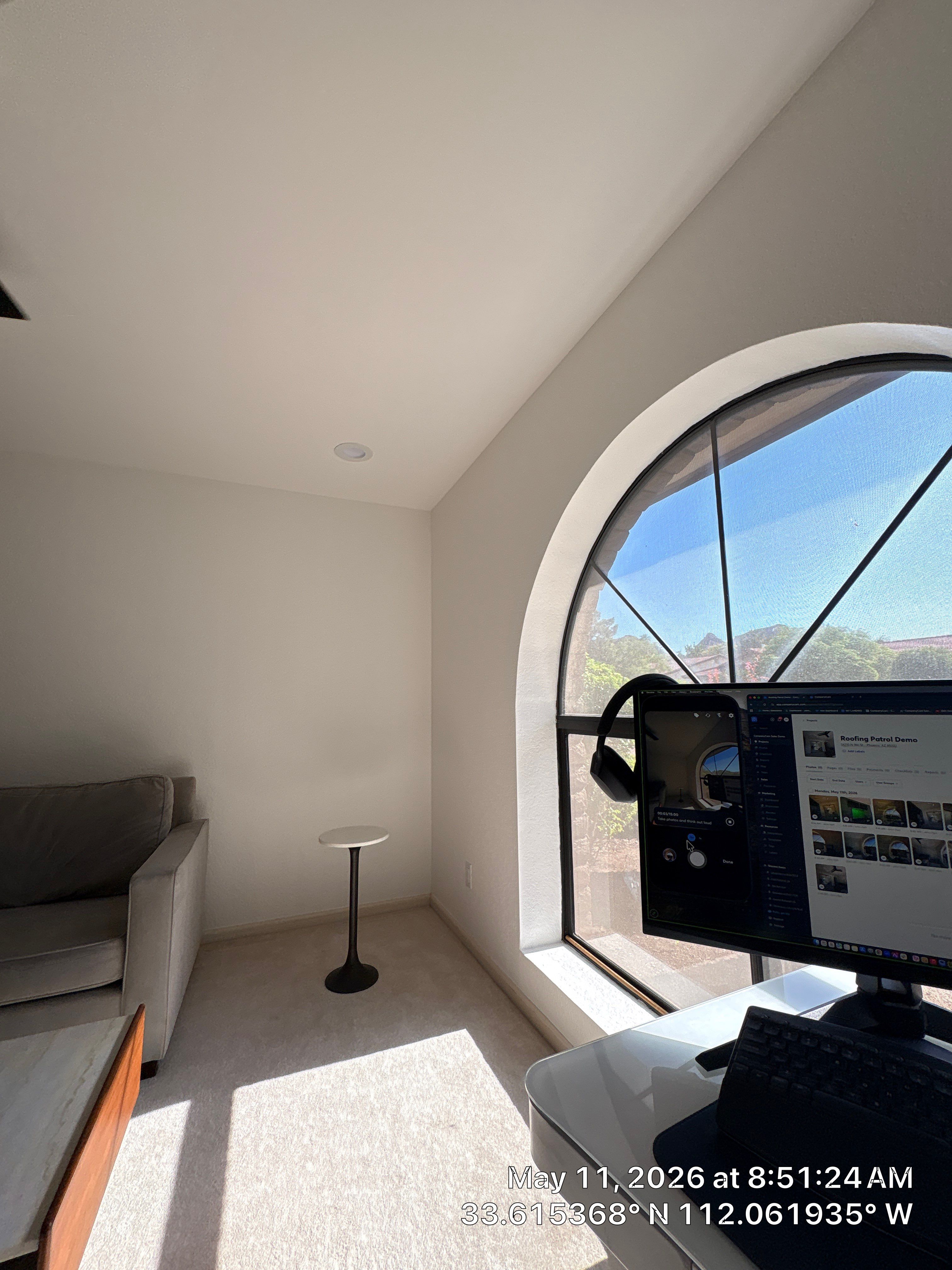 Modern Home Office Renovation and Media Wall Installation in Phoenix by CompanyCam Sales Demo