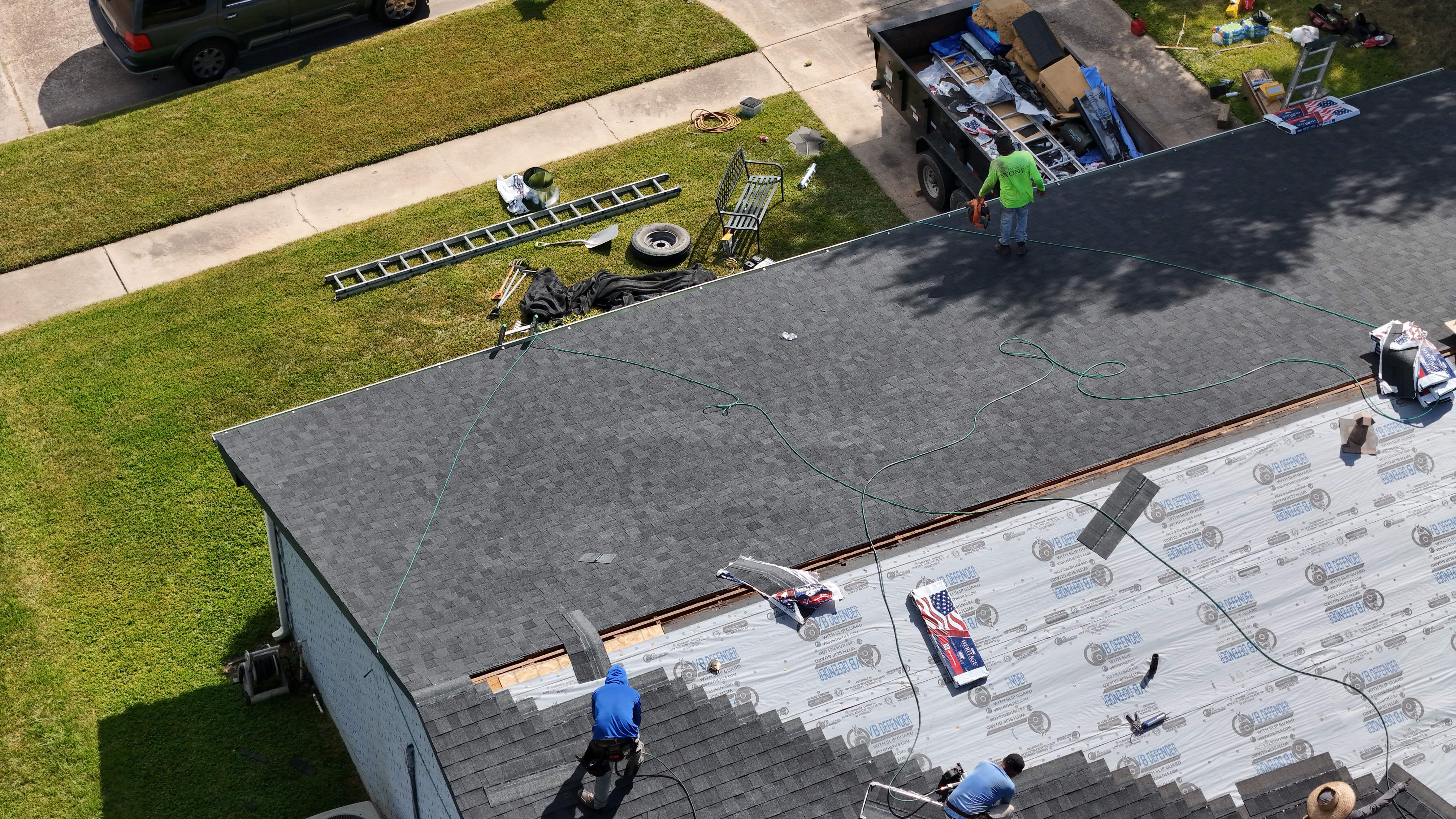 Poolside Roof Replacement in Smoky Gray — Houston, TX by PL Roofing & SB Roofing, LLC.