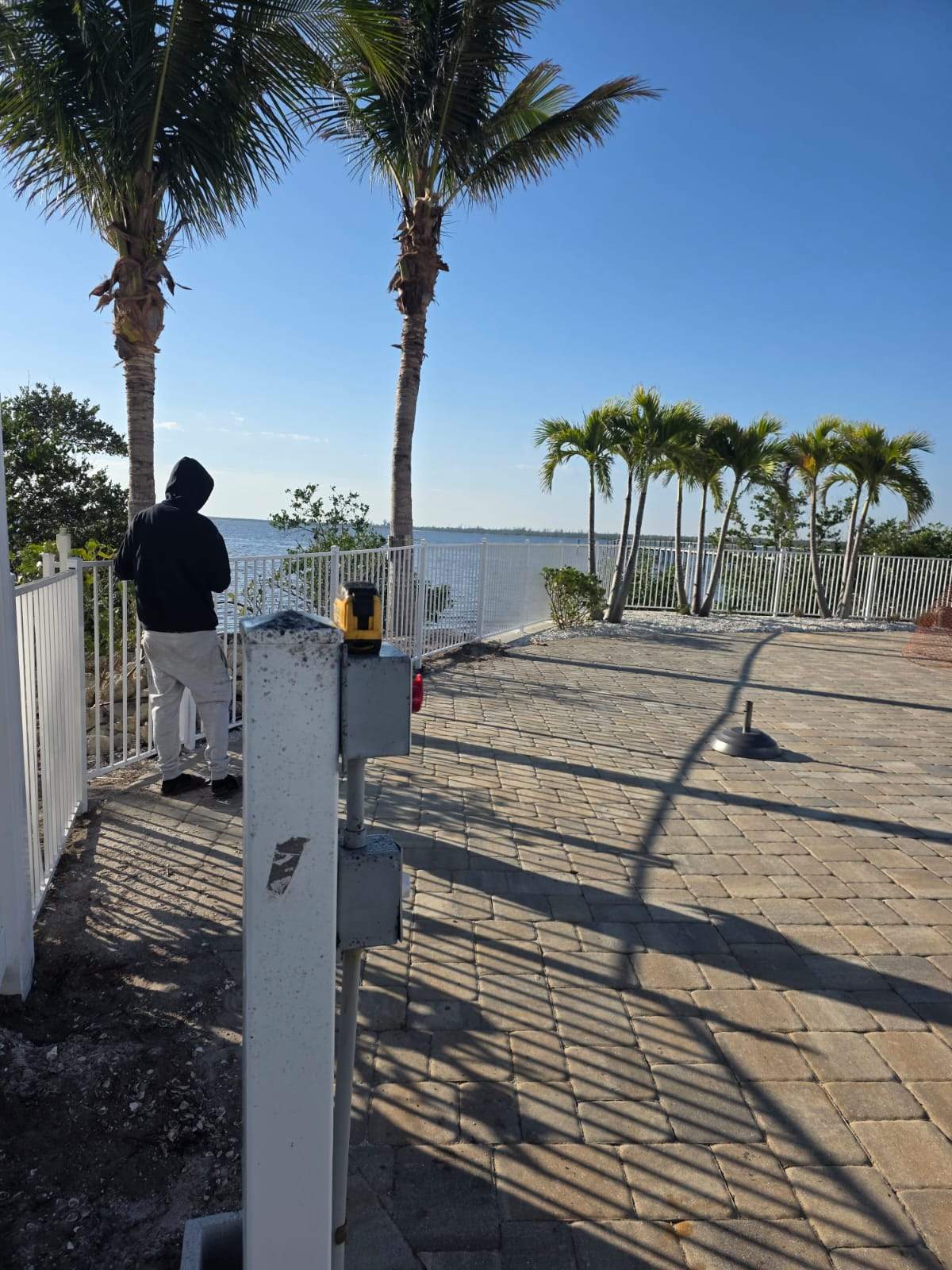 White Aluminum Railing Installation for Commercial Property in Port Charlotte by True Fence LLC
