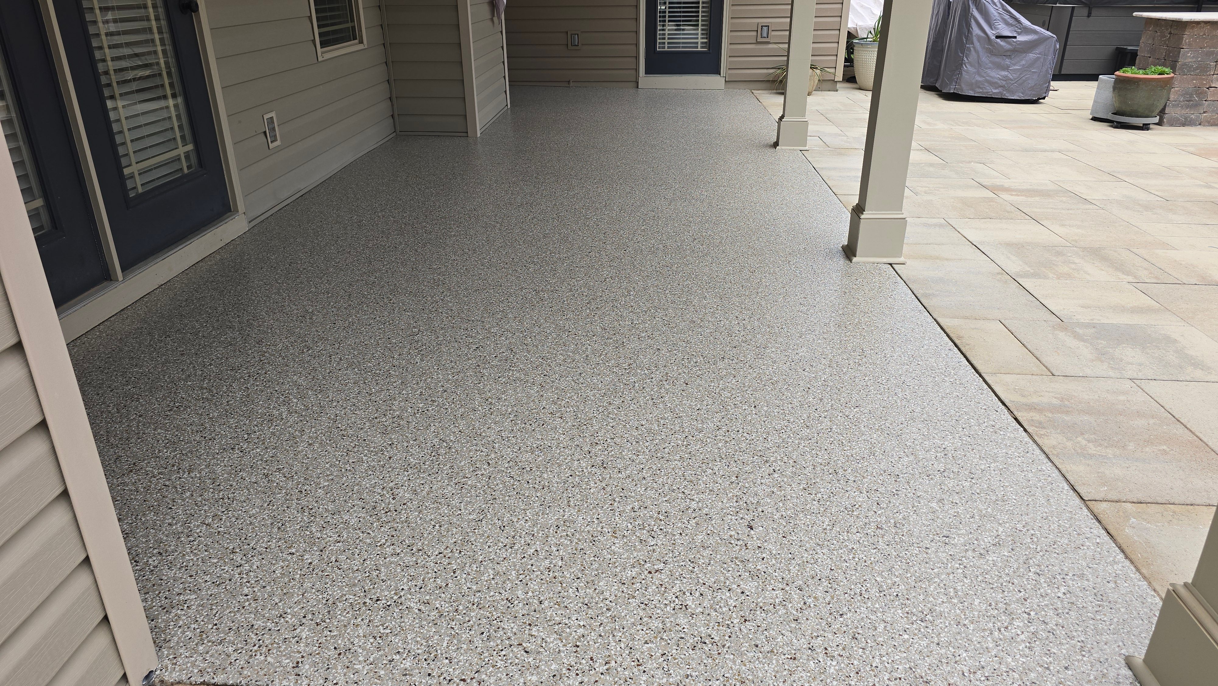 Patio Using Creekbed with Matte Finish  by Elite Floor Solutions