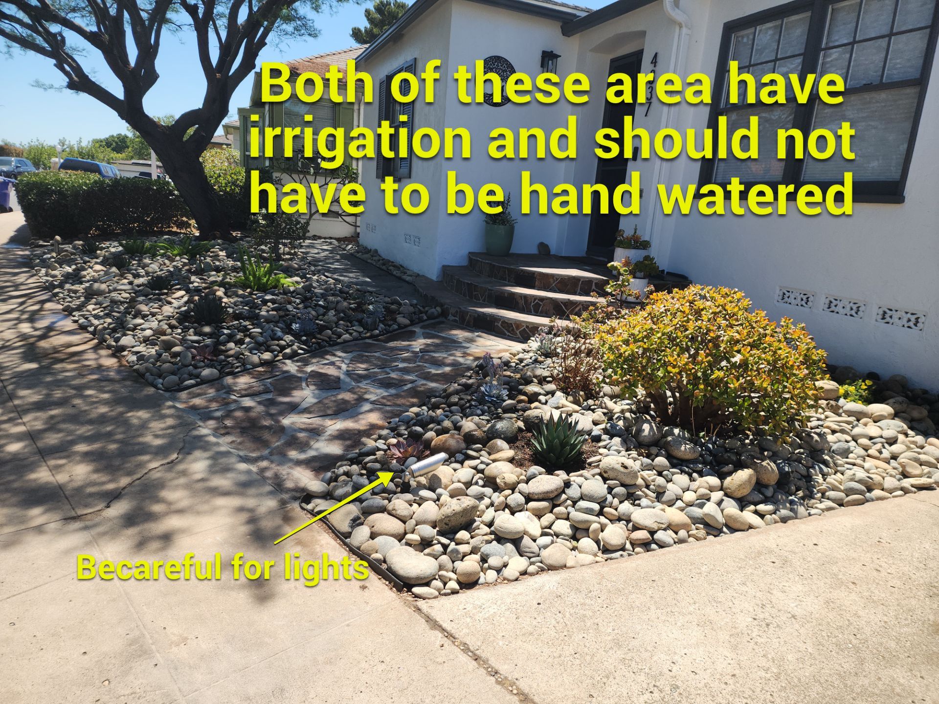 Xeriscape Transformation with River Rock and Irrigation in San Diego