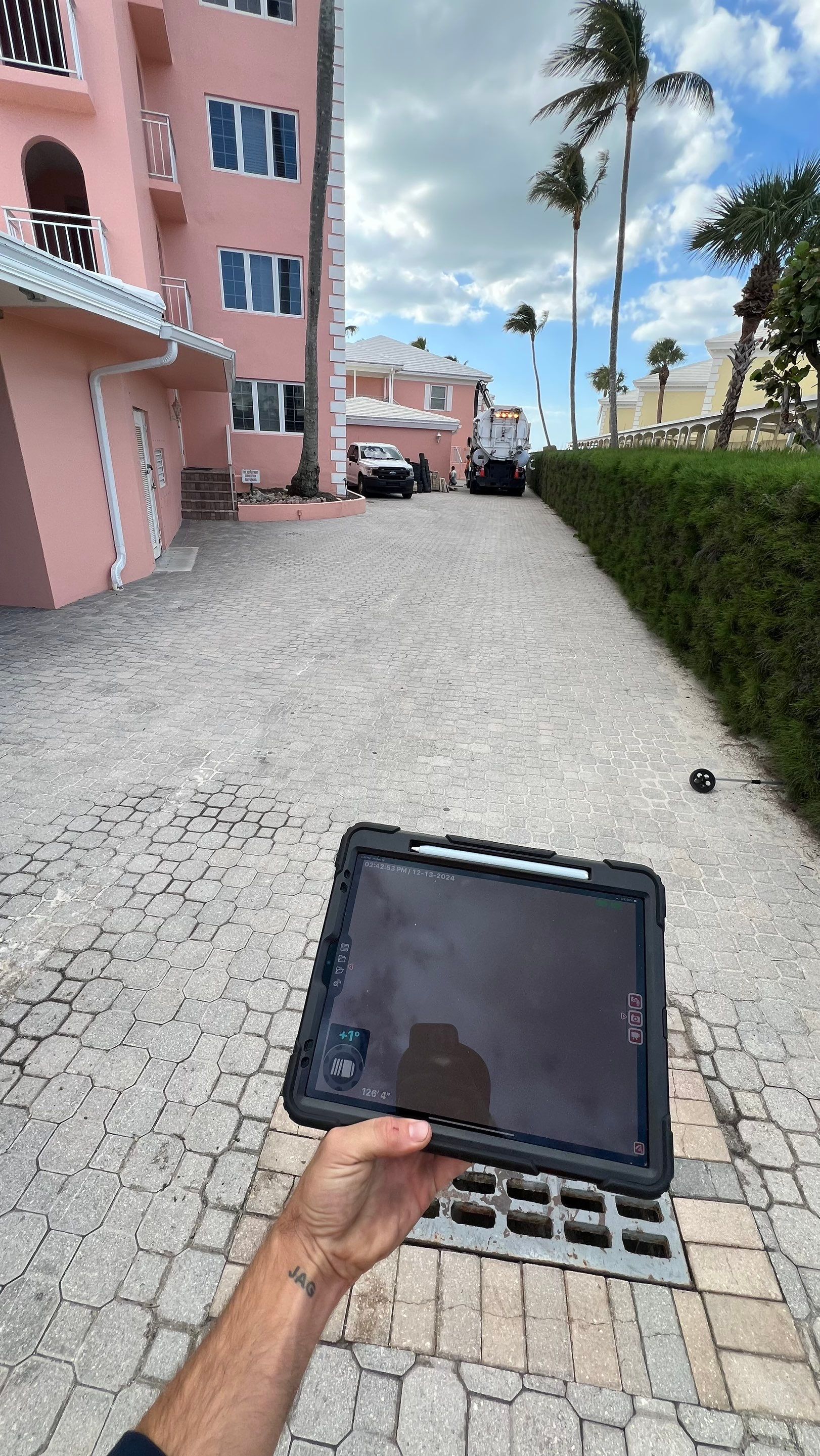 Catch Basin Cleaning After Hurricane Milton Naples Condo by APS Power & Water