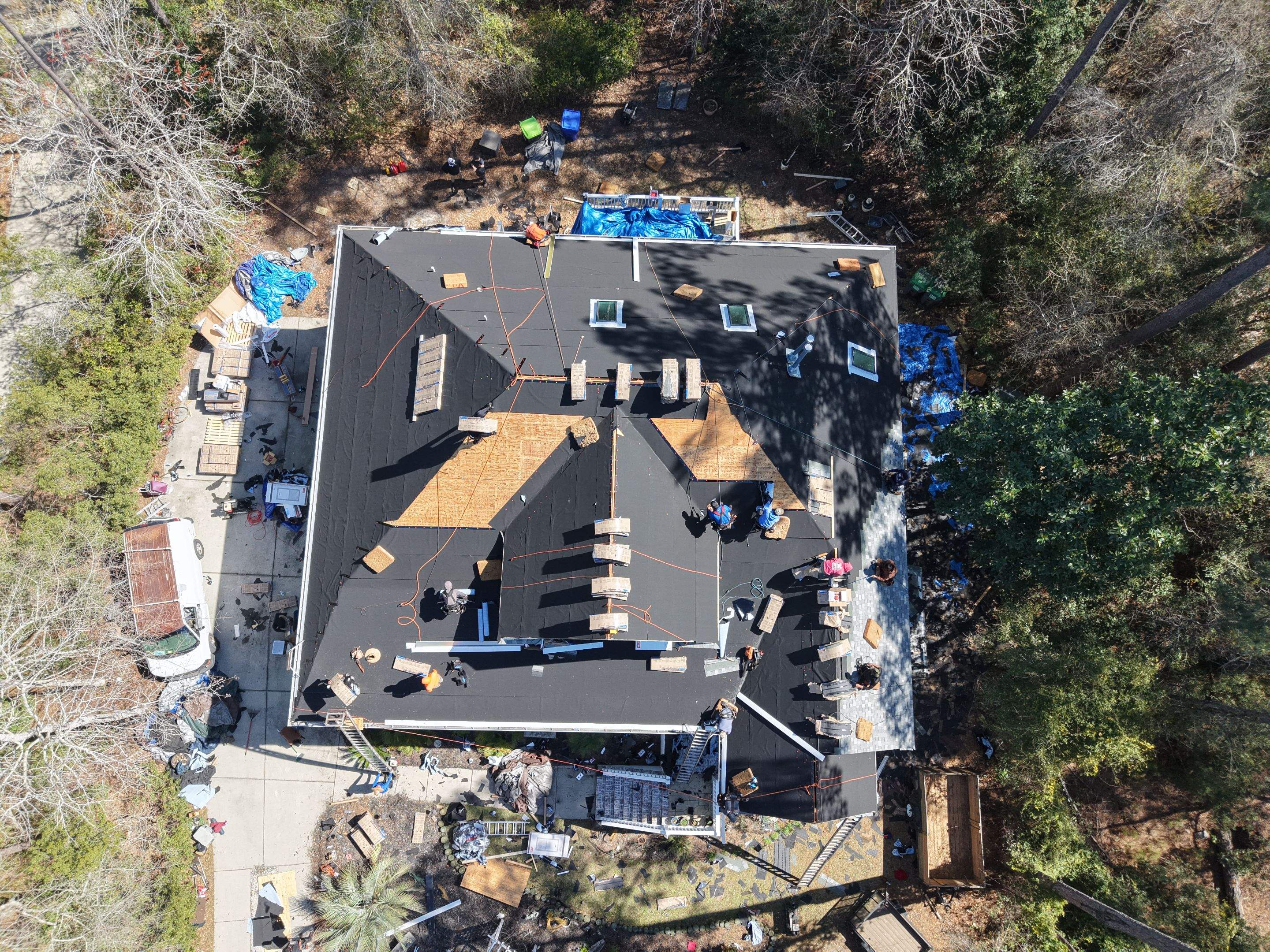 Indigo Plantation Southport NC Fortified Roof Replacement Southport NC CertainTeed Landmark Pro Cobblestone Gray Skylight Installation by RGR Construction and Roofing, LLC