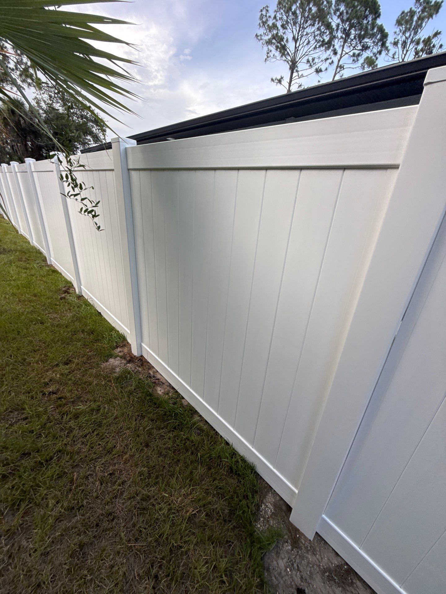 White Vinyl Privacy Fence Installation in North Port by True Fence LLC