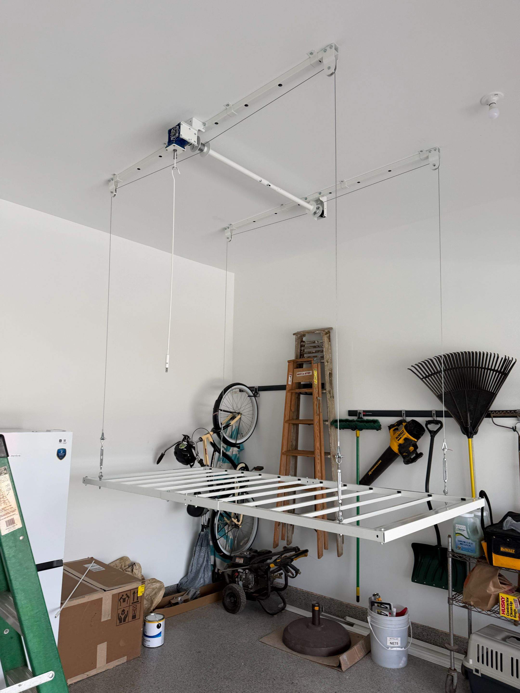 Garage Storage Lift & Basement Utility Sink Installation by Laser Focused Solutions LLC