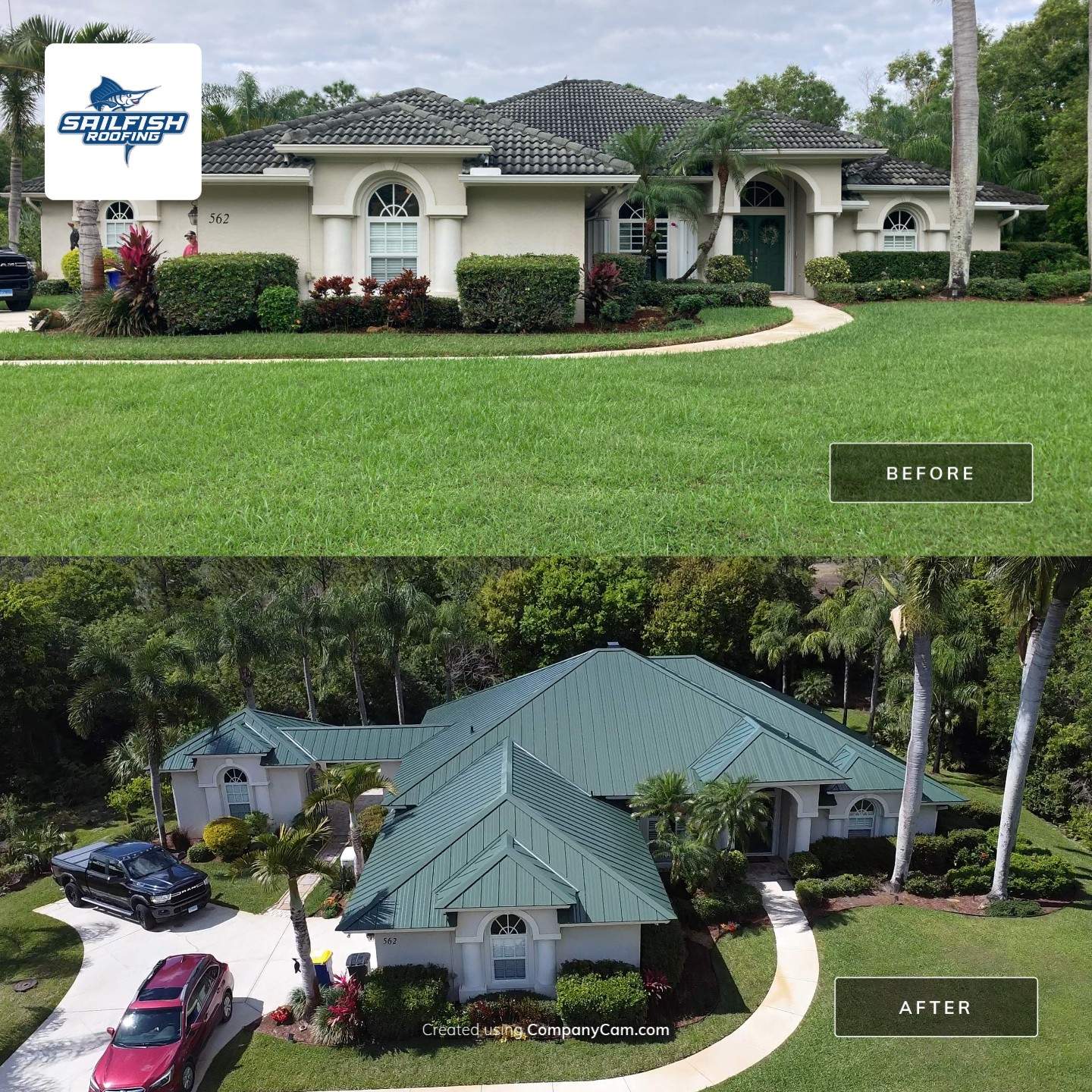 Kynar (Color Coated) Standing Seam Metal Roof Replacement by Sailfish Roofing