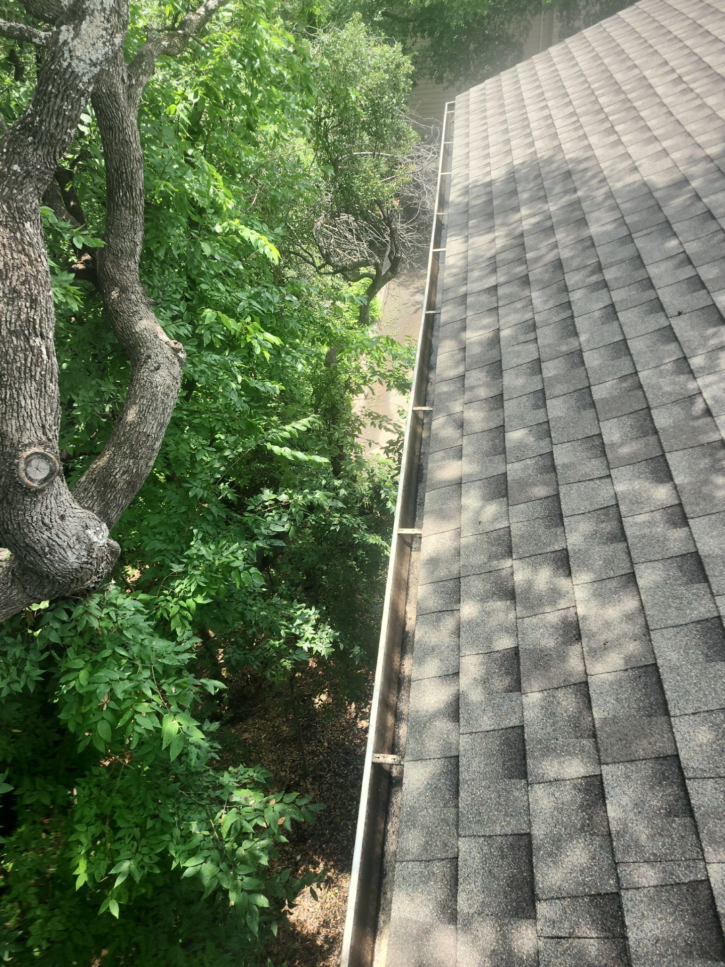Commercial gutter cleaning San Marcos & New Braunfels, TX after photo with clean gutters