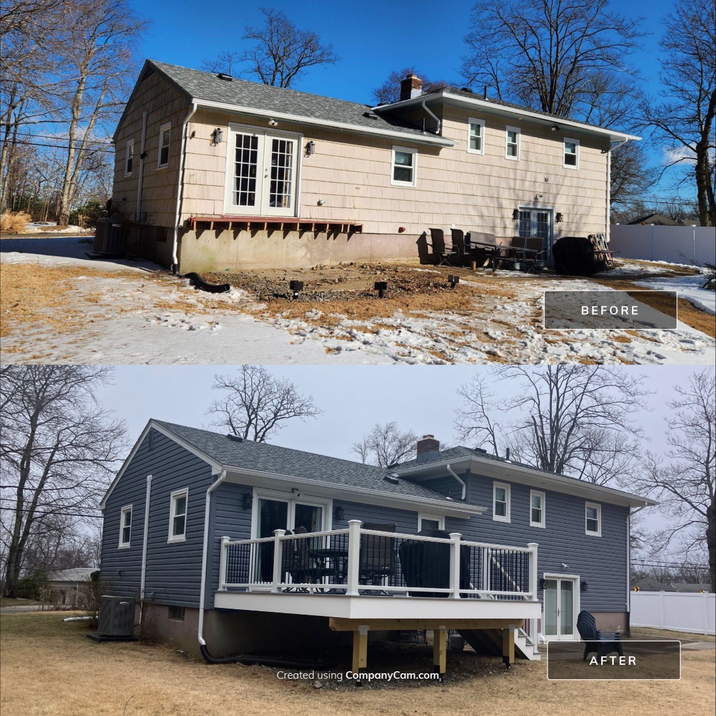 Siding transformation with Cert Monogram D/5 Dutchlap, Flagstone by DiGiorgi Roofing and Siding Inc