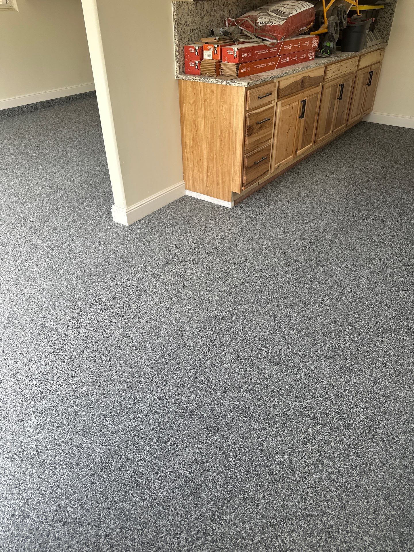 Morro Bay Garage Floor Transformation with Glacier chip Coating by MGP Coatings