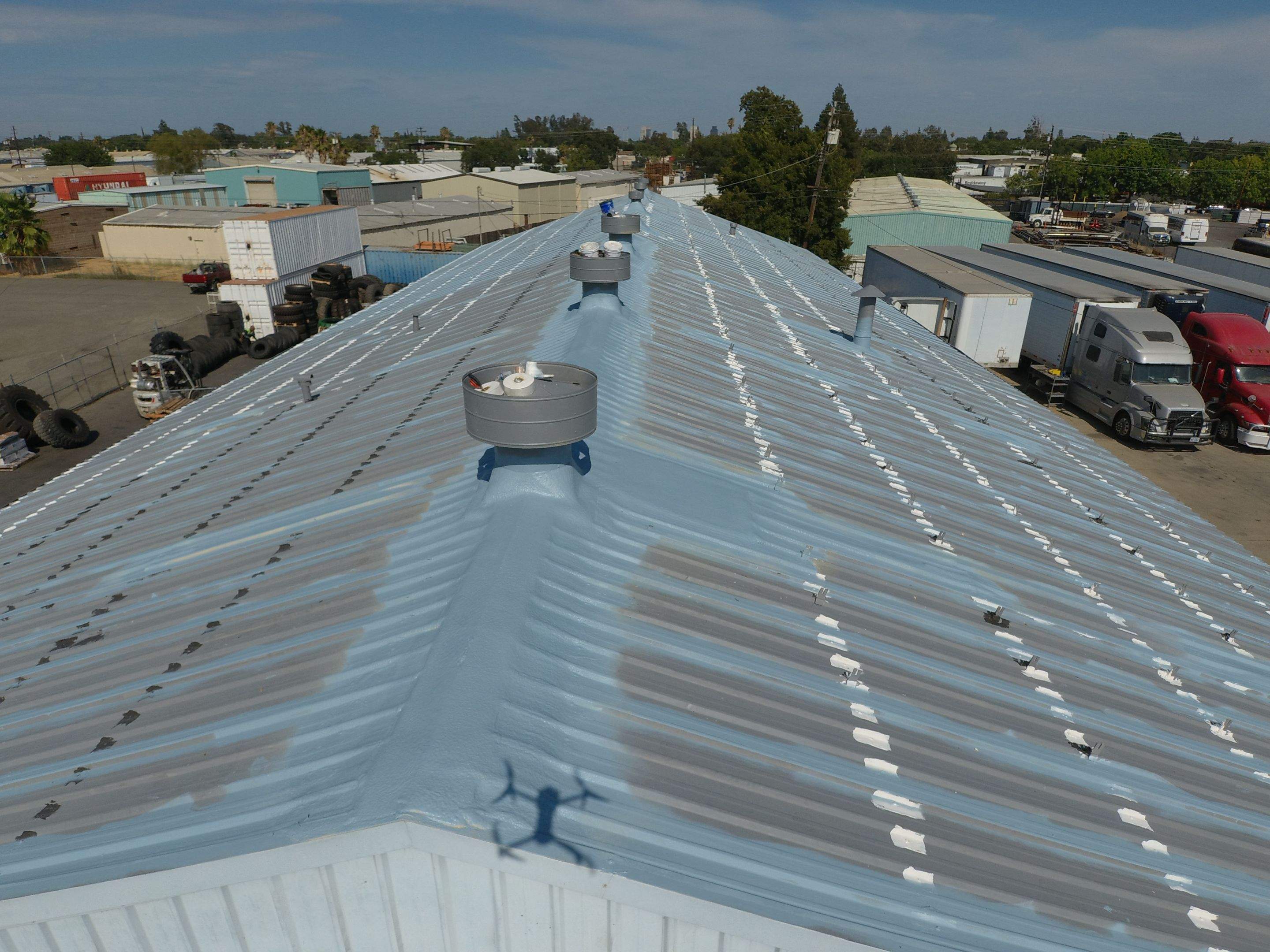 MR Roofing system using Conklin Benchmark/PUMA XL fabric and coating by Straight Edge Roofing Inc