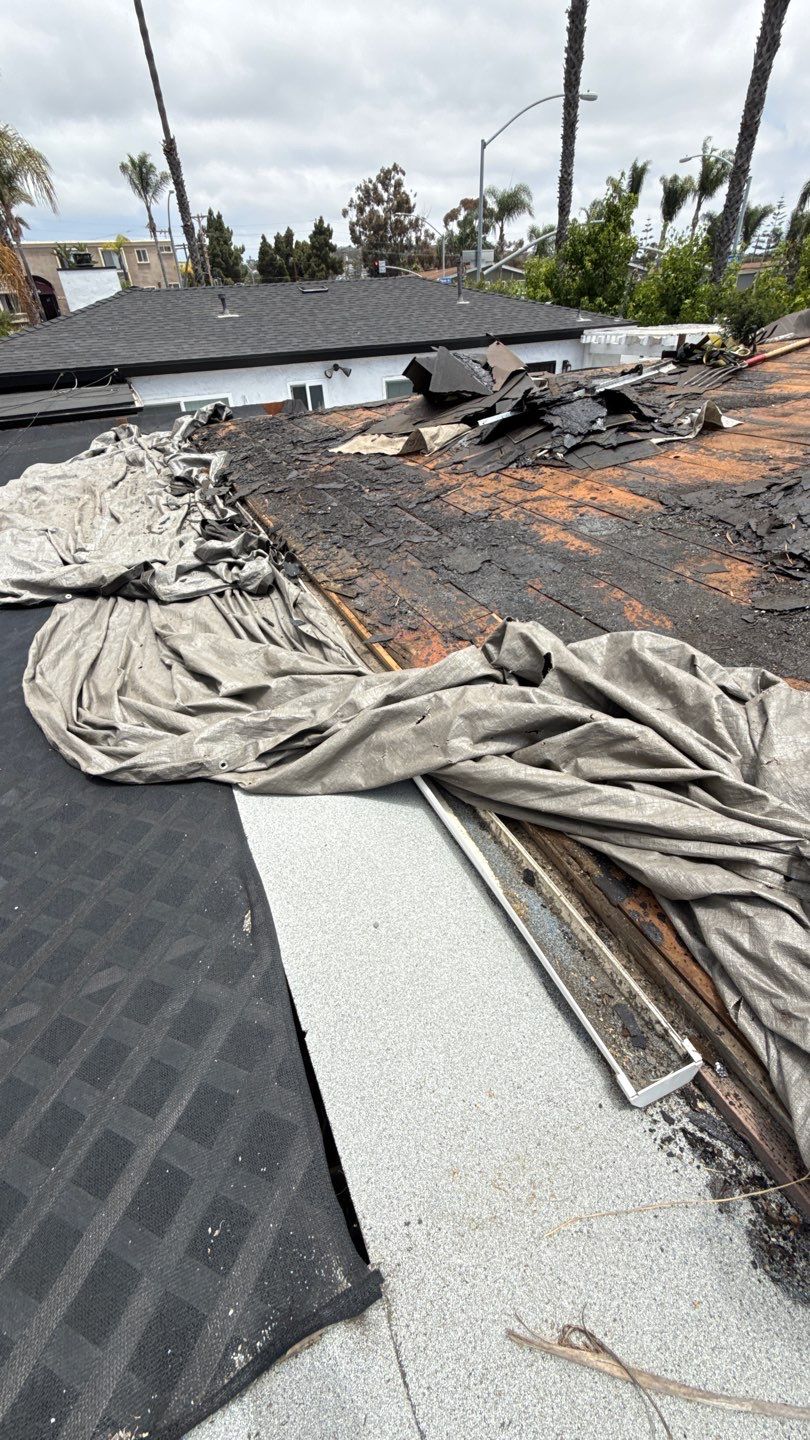 Full Asphalt Shingle Roof Replacement with Decking Repairs in San Diego by Reliable Roofing San Diego Inc.