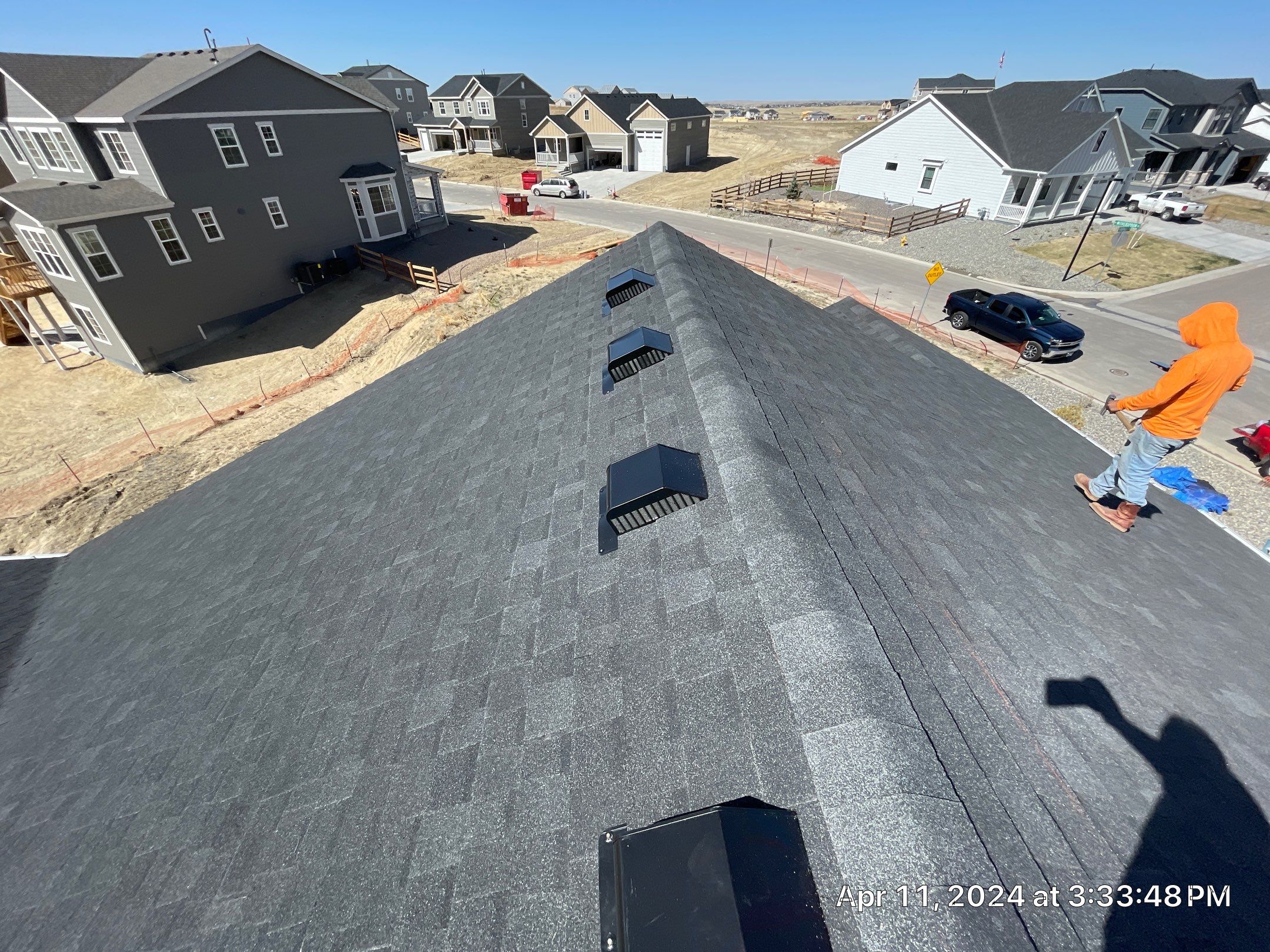 Residential Roofing Installation using Atlas Pinnacle Impact Black Shadow by Blue Peaks Roofing LLC 