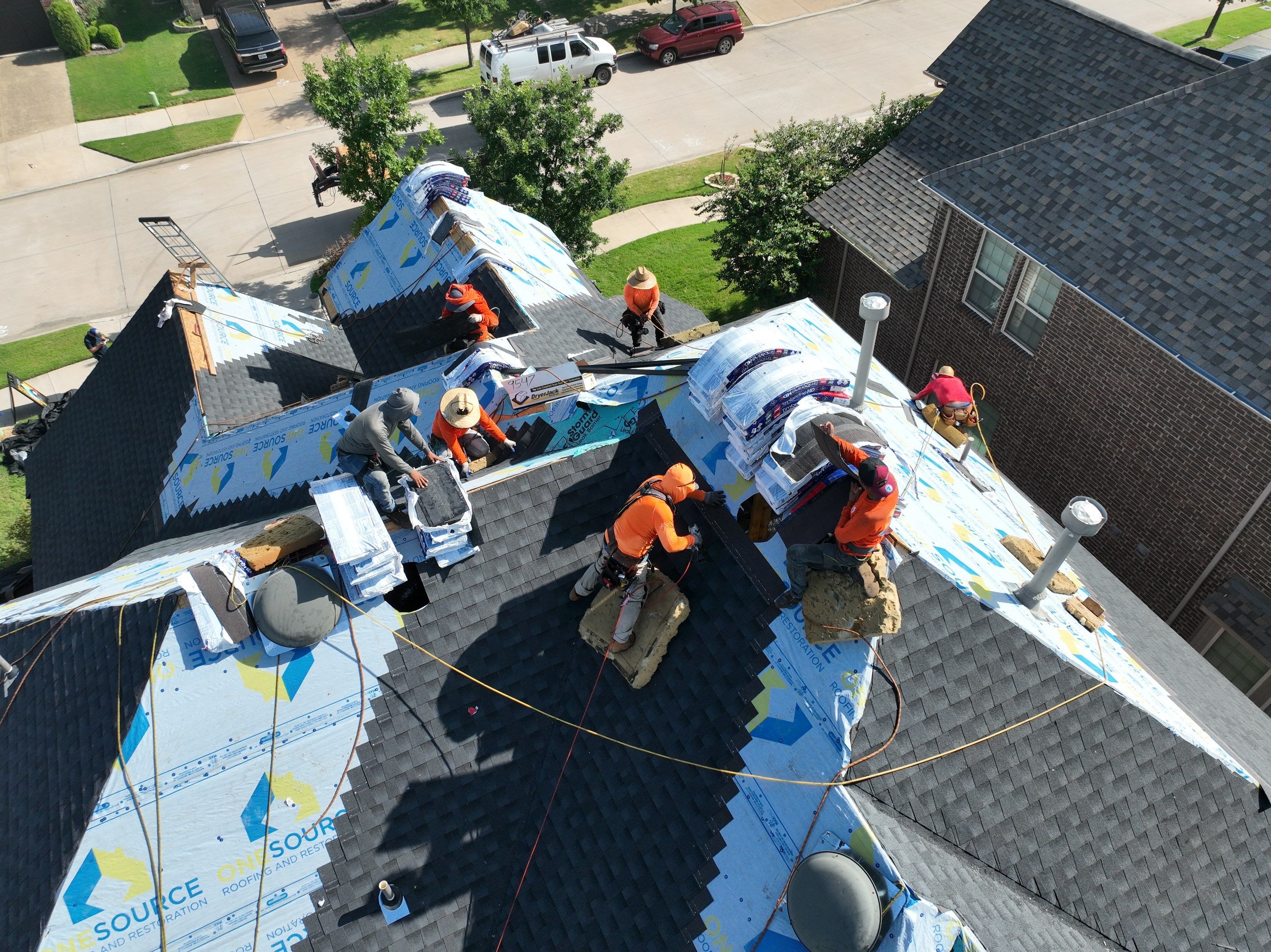 Residential Roofing Installation using GAF Timberline HDZ Charcoal by OneSource Roofing and Restoration