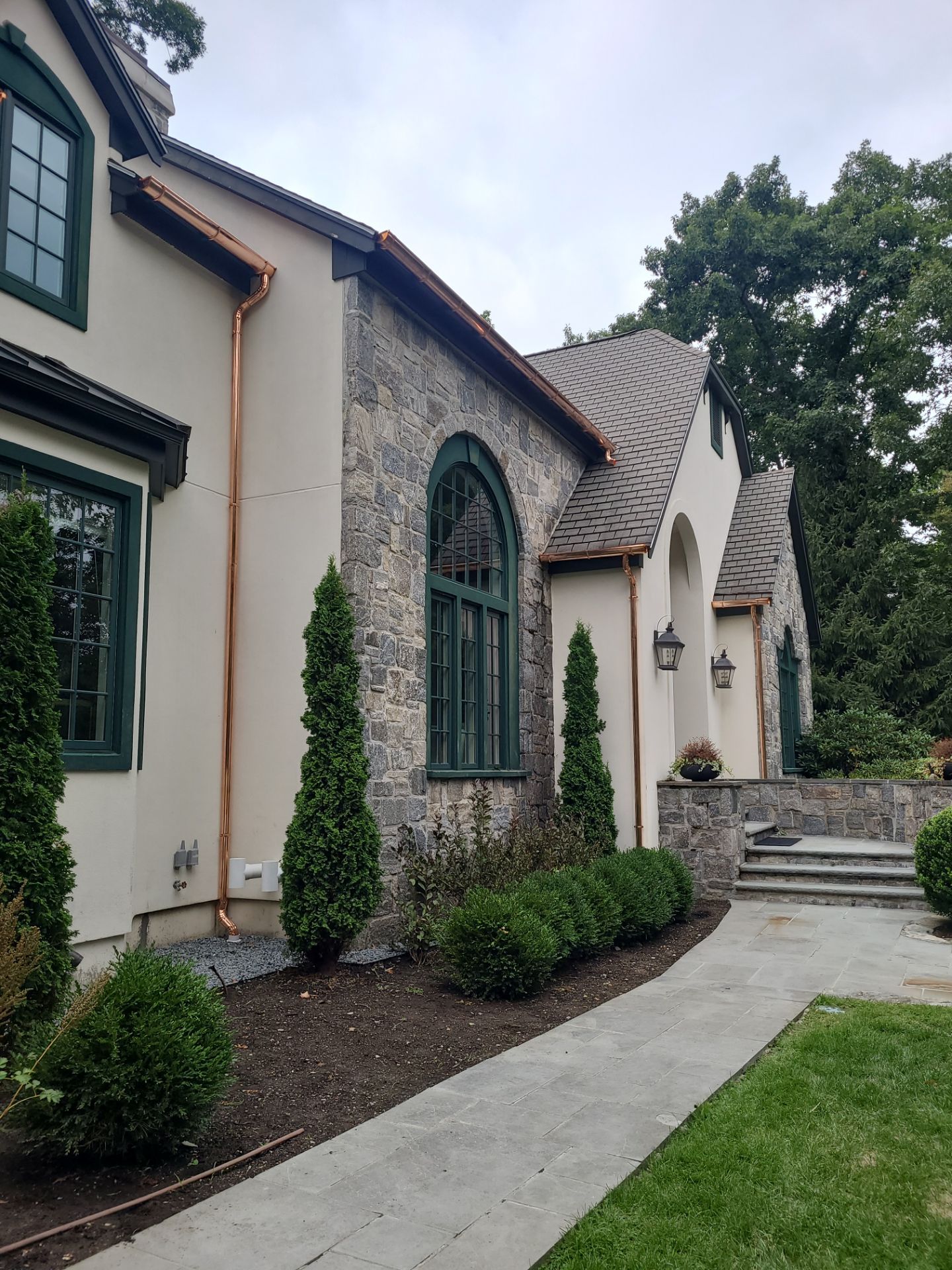 Gutter Installation using 6" Half Round Copper Gutter by Gutter Pro Enterprises