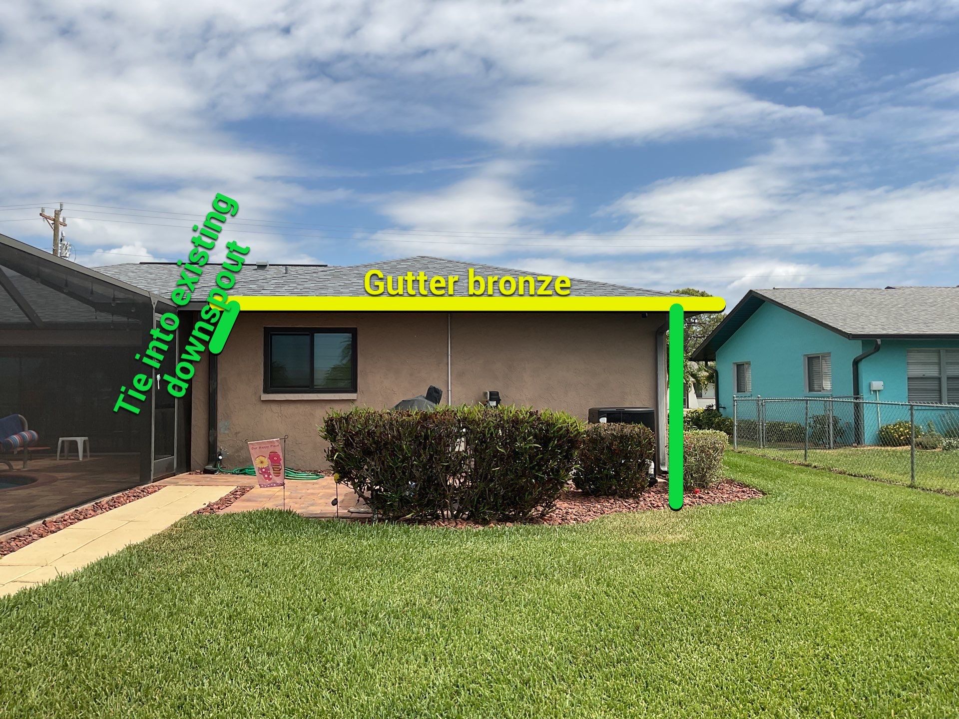 Bronze Seamless Gutters using 6 Inch Seamless Gutters in Cape Coral by Gutter Professors