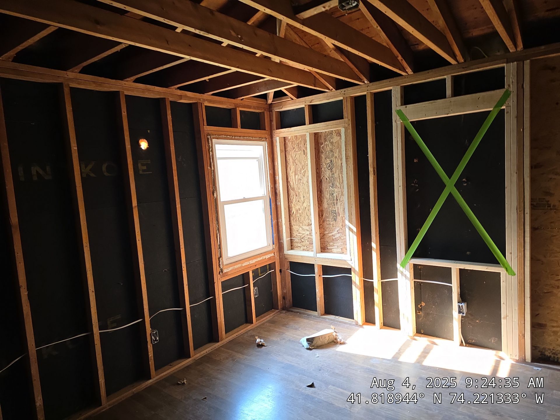 Master bedroom Exterior Walls using open cell spray foam by NYS Foam & Energy