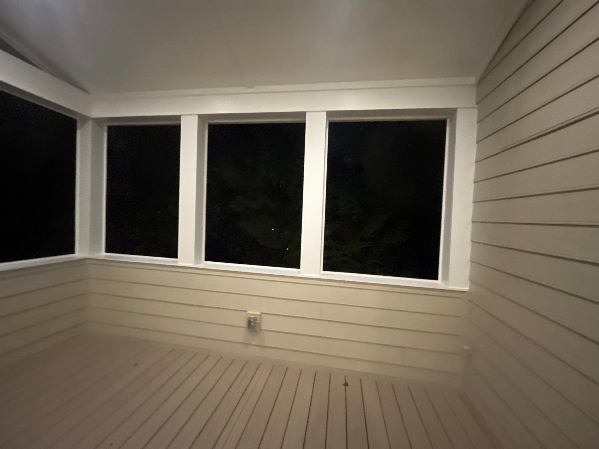 Deck Resurface and Screened-In Porch Build with Timbertech LED Lantern Post Cap Lights by Nelson Exteriors