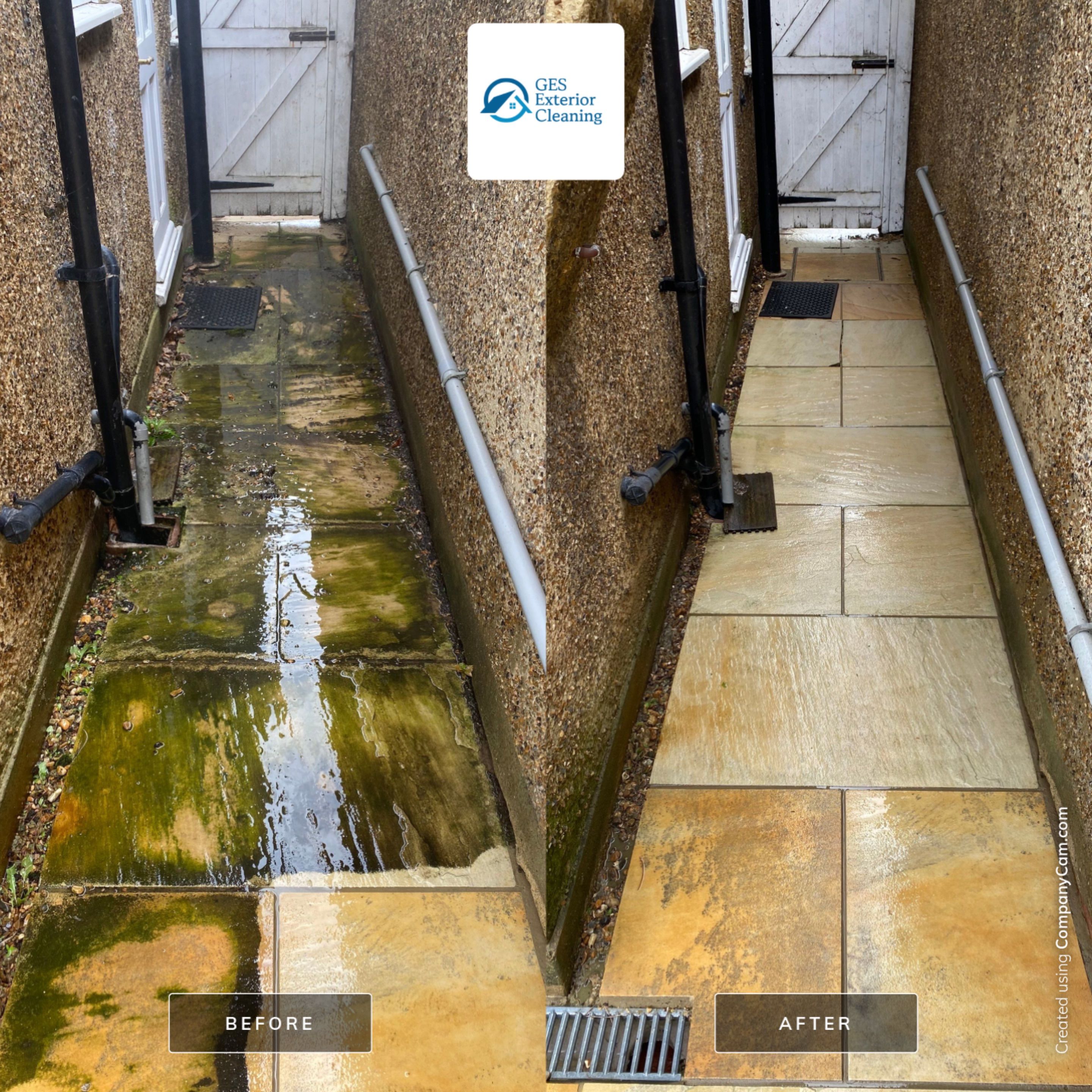 Driveway And Patio Clean using honda 21 ltr/min by Ges Exterior Cleaning ltd
