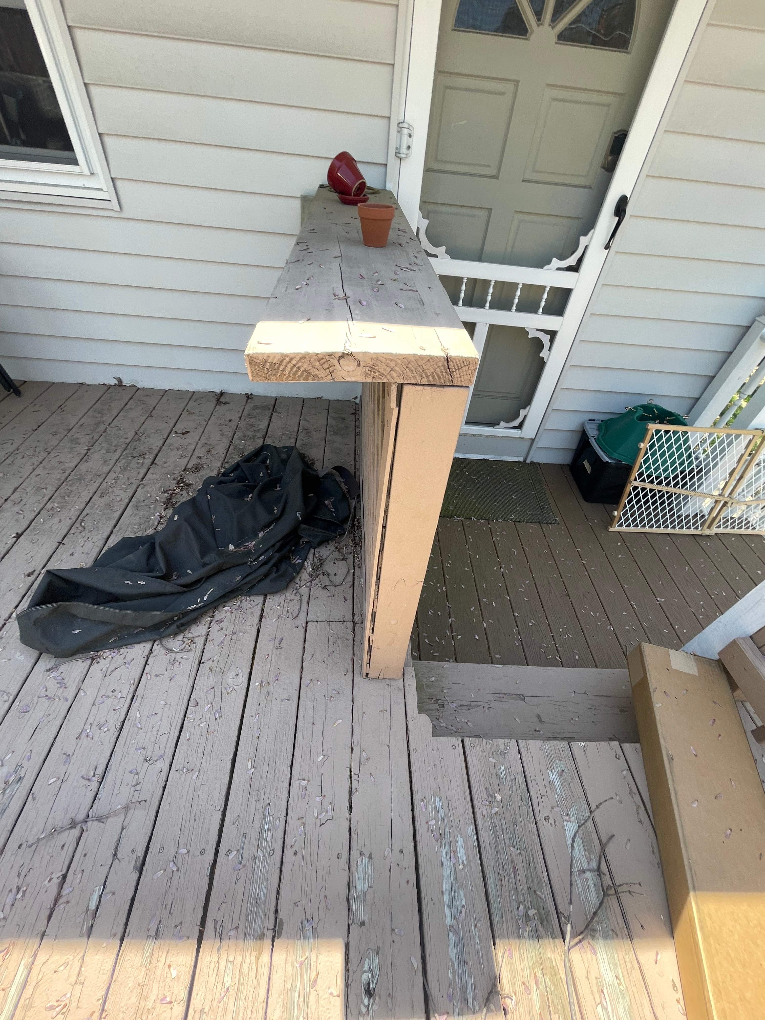 Deck resurfacing, railing replacement and concrete resurfacing by Fairfax Contractors, LLC