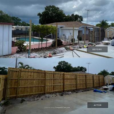 Bradenton, FL Wood Fence Installation using Board on Board Wood Fence