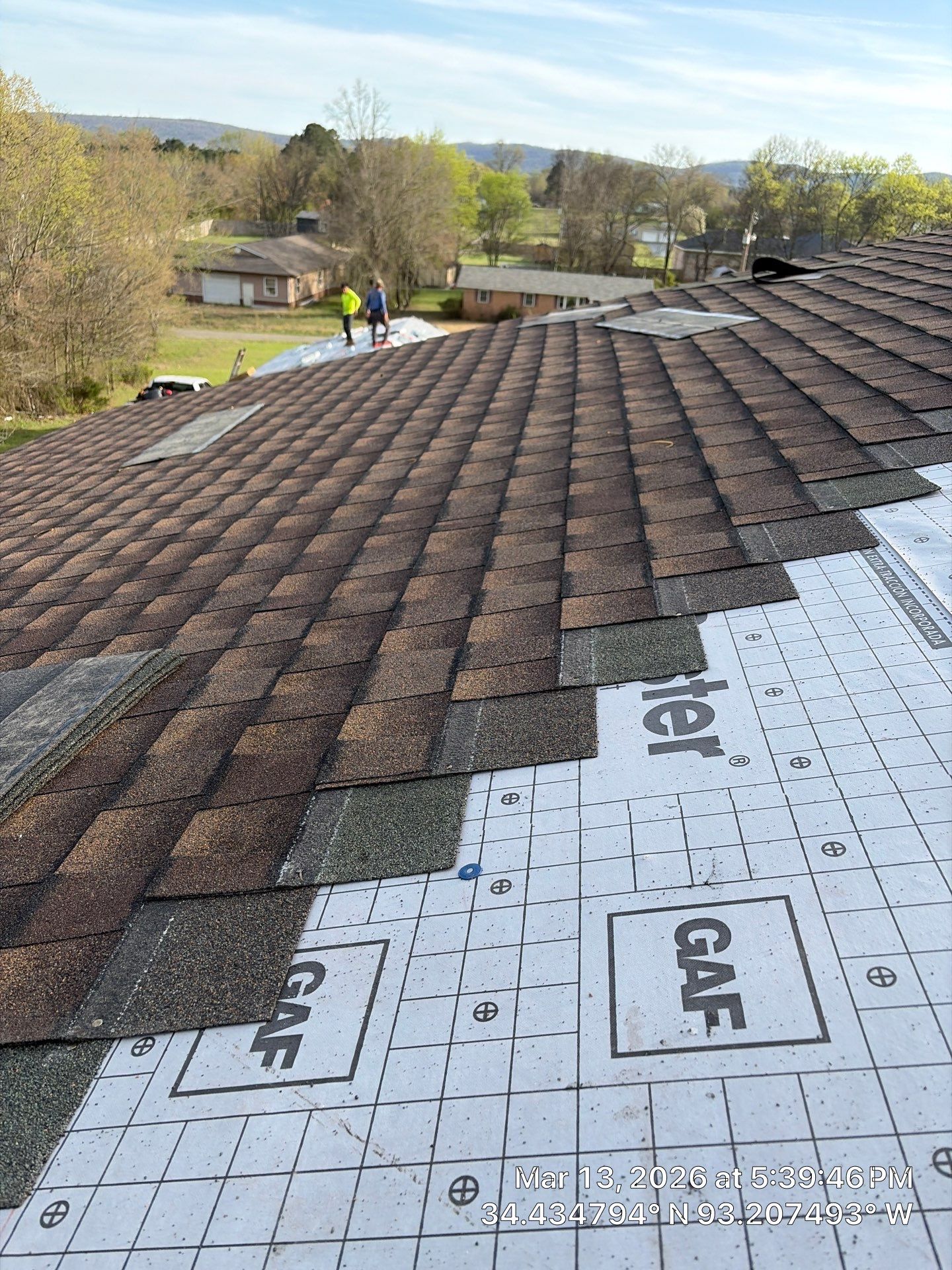 GAF Timberline UHDZ Shingle Roof Replacement and Decking Repair in Pearcy by Temple Roofing and Exteriors