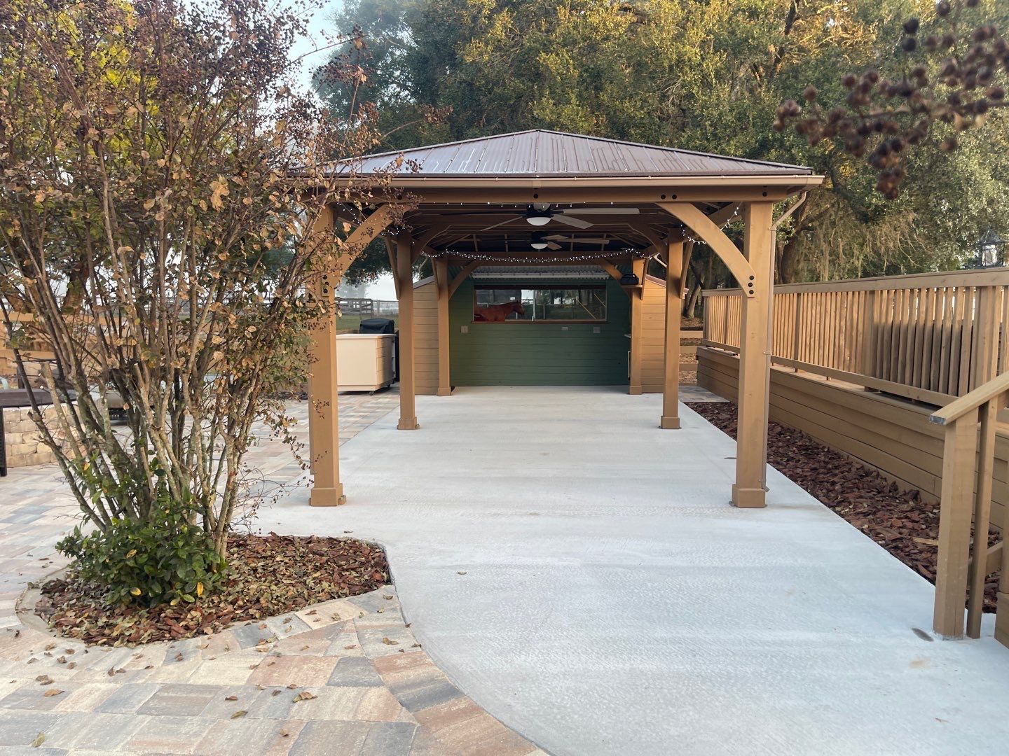 Patio  in Newberry, FL in Hybrid Claystone by Cross Creek Concrete Coatings