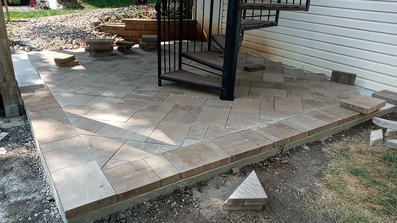 Back Yard Paver Patio by LAND ESCAPES LLC