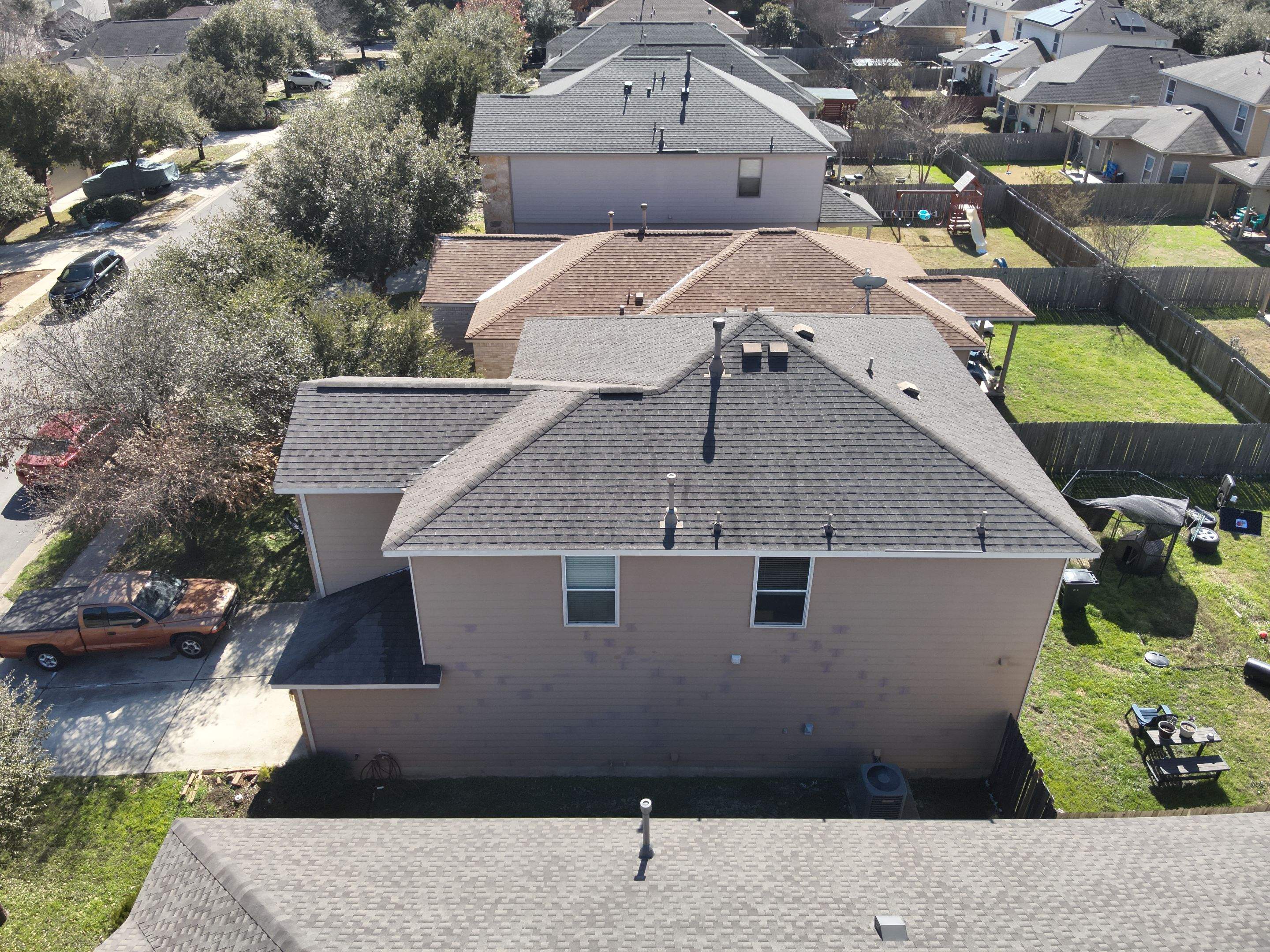 Residential Roof Replacement using Owens Corning - Duration - Driftwood by Action Exteriors Austin