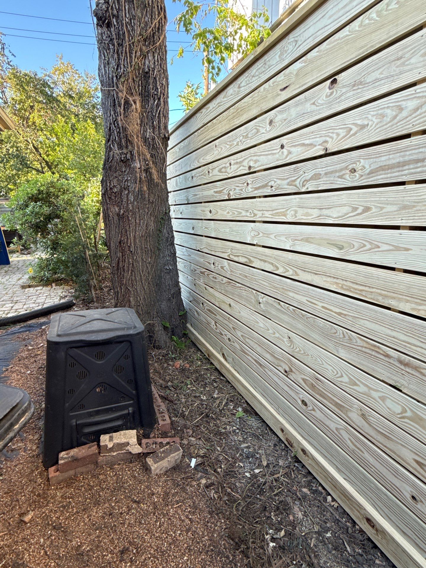 Modern Treated Pine Horizontal Fence by Tim's Fences