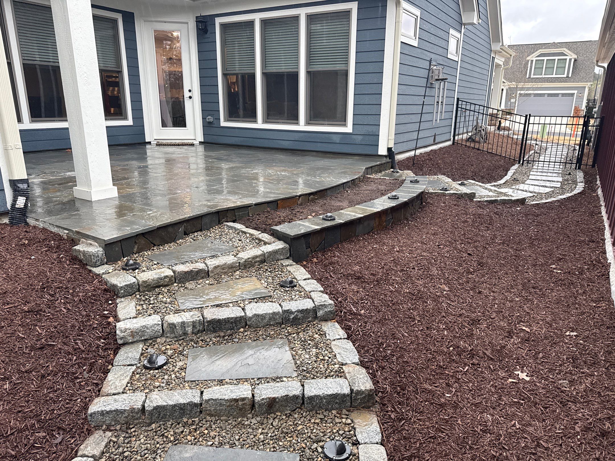 Hardscape lighting in Chapel Hill by Martinez Brother’s Nc Landscaping Inc