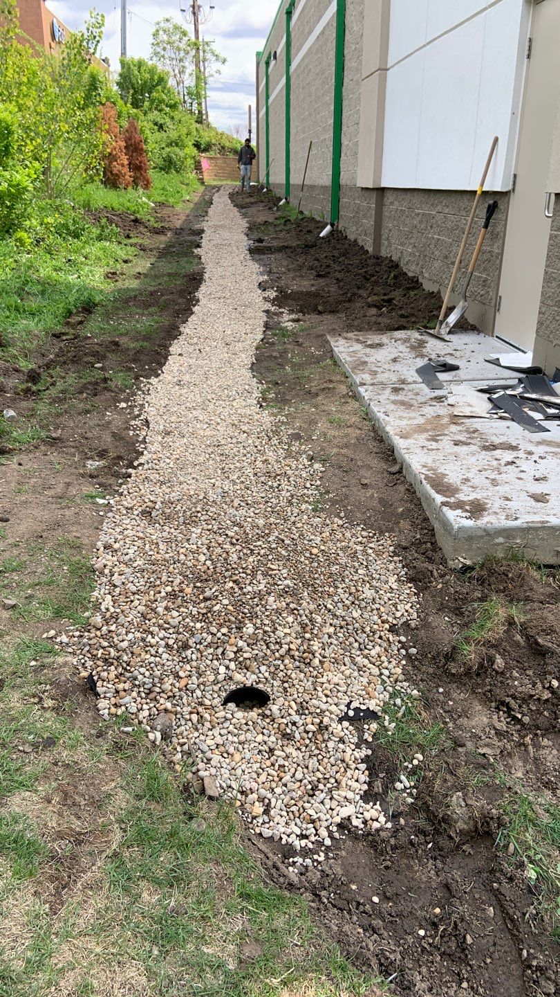 French Drain Installation – Fridley Dollar Tree by Waterproofing Northeast