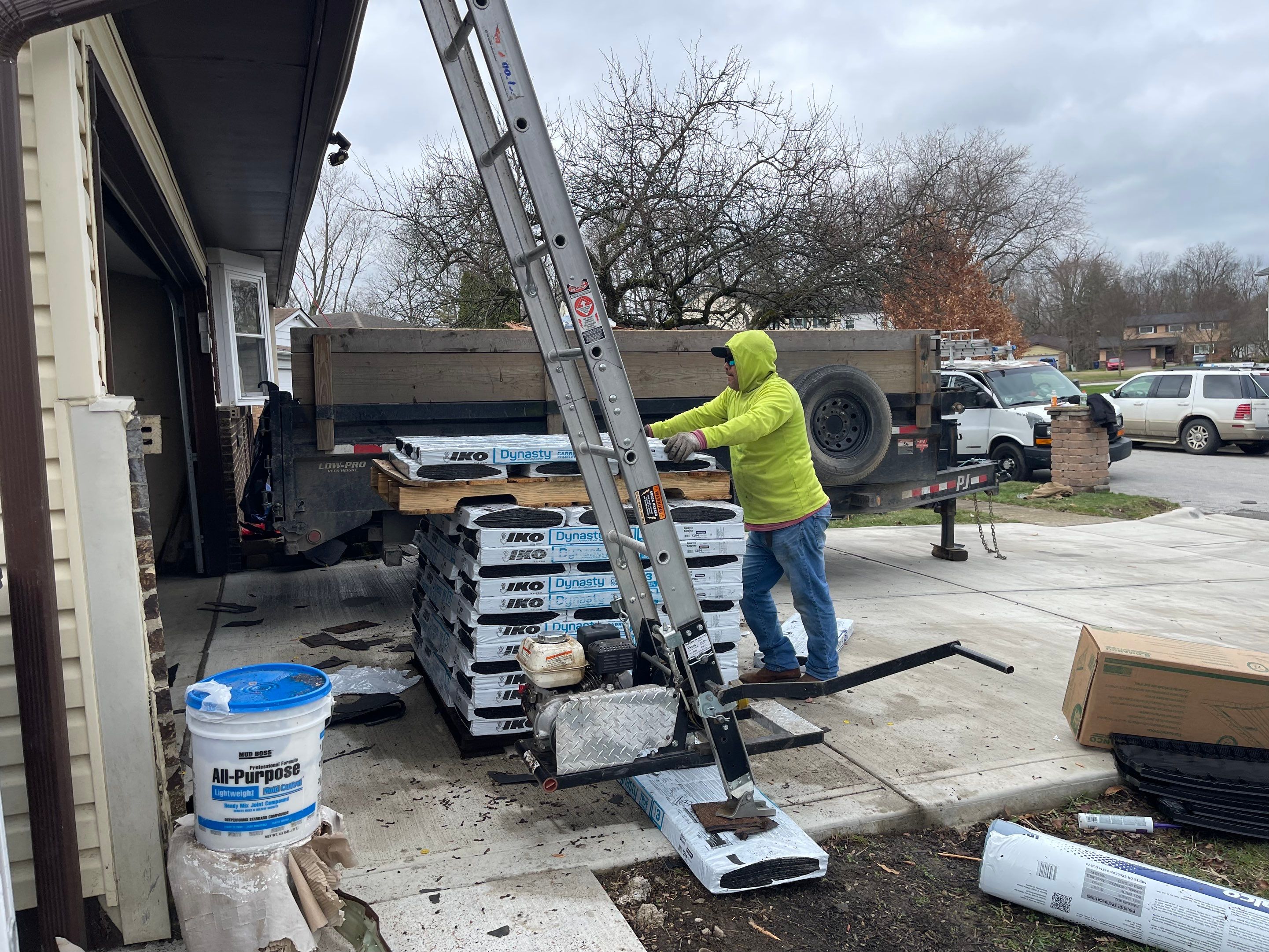 Residential Roofing Installation using IKO dimensional shingles by SOS Home Ohio 
