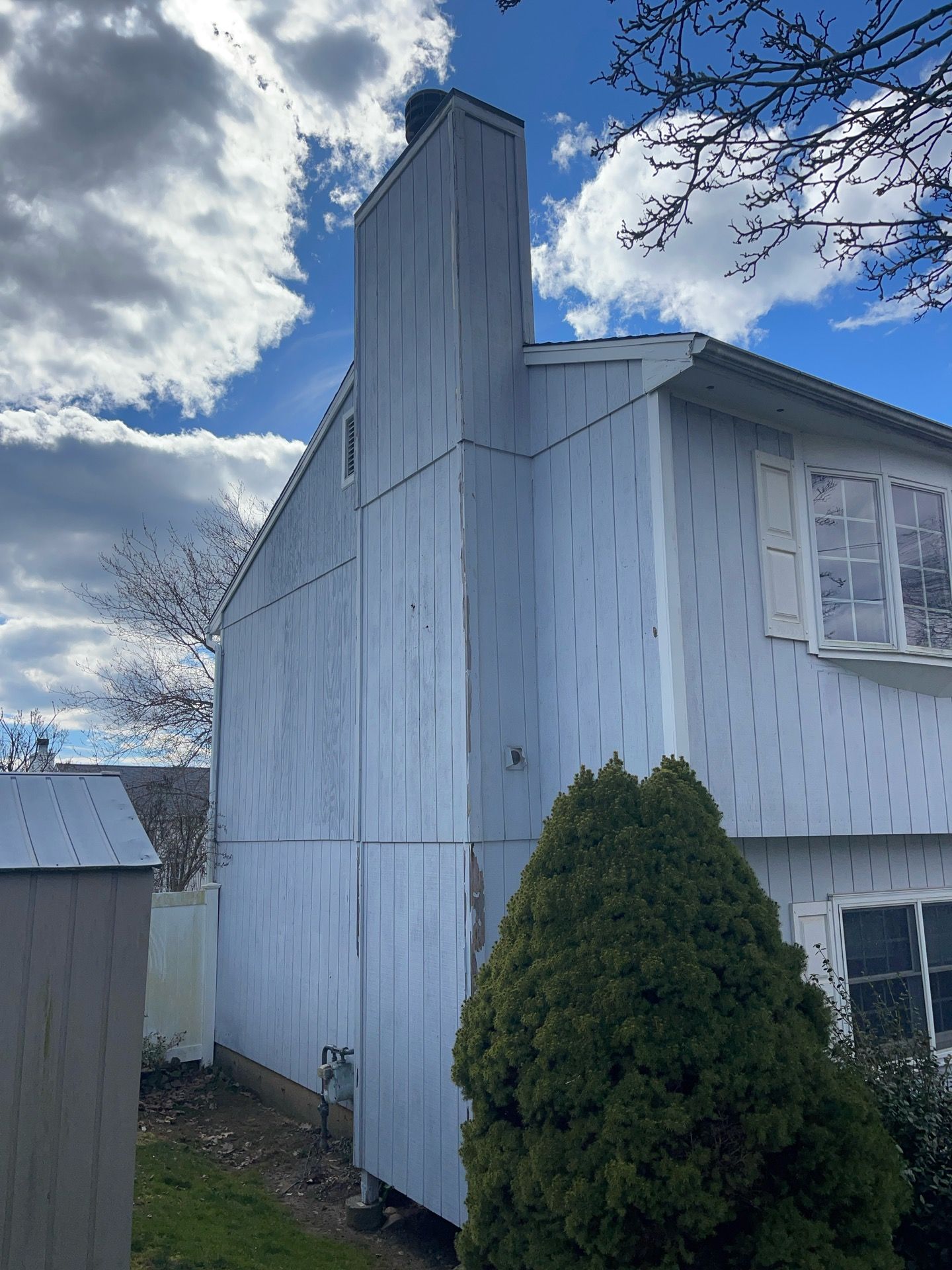 Siding Installation using Certainteed Cedar Impressions Straight Edge Perfection Shingles - D7 - Pacific Blue by A Plus Exterior