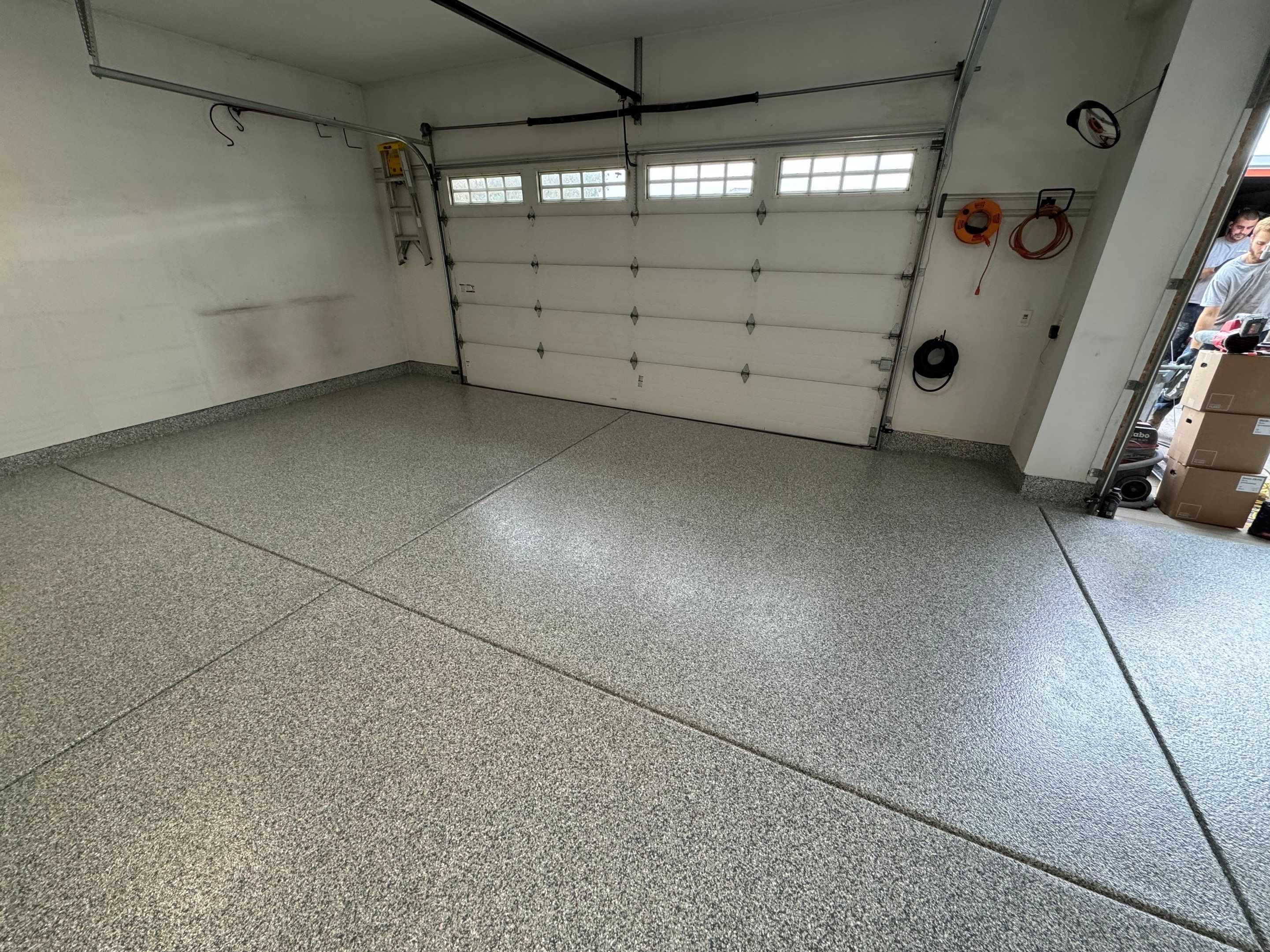 Domino Flake Garage Floor  by Level 10 Coatings