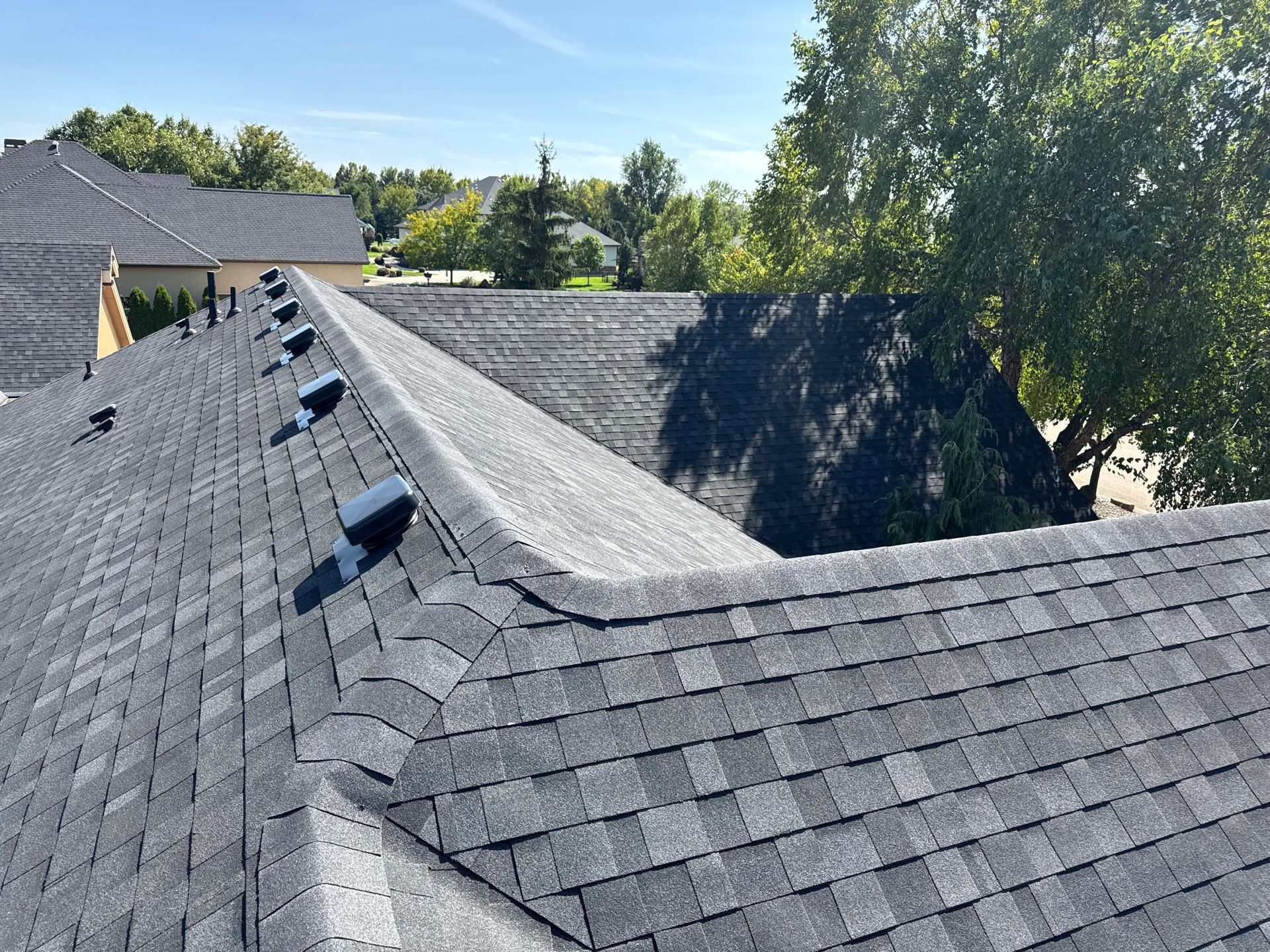 Middleton Residential Roof Replacement with Dark Grey Architectural Shingles by Olive Roofing