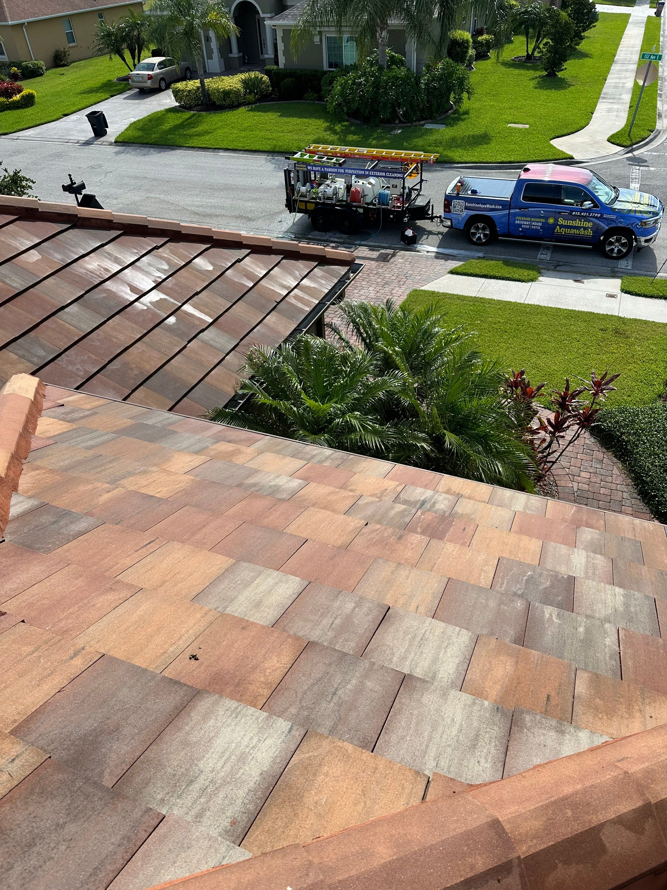 🏡 Tile Roof Cleaning – Gamble Creek Estates, Parrish, FL by Sunshine AquaWash