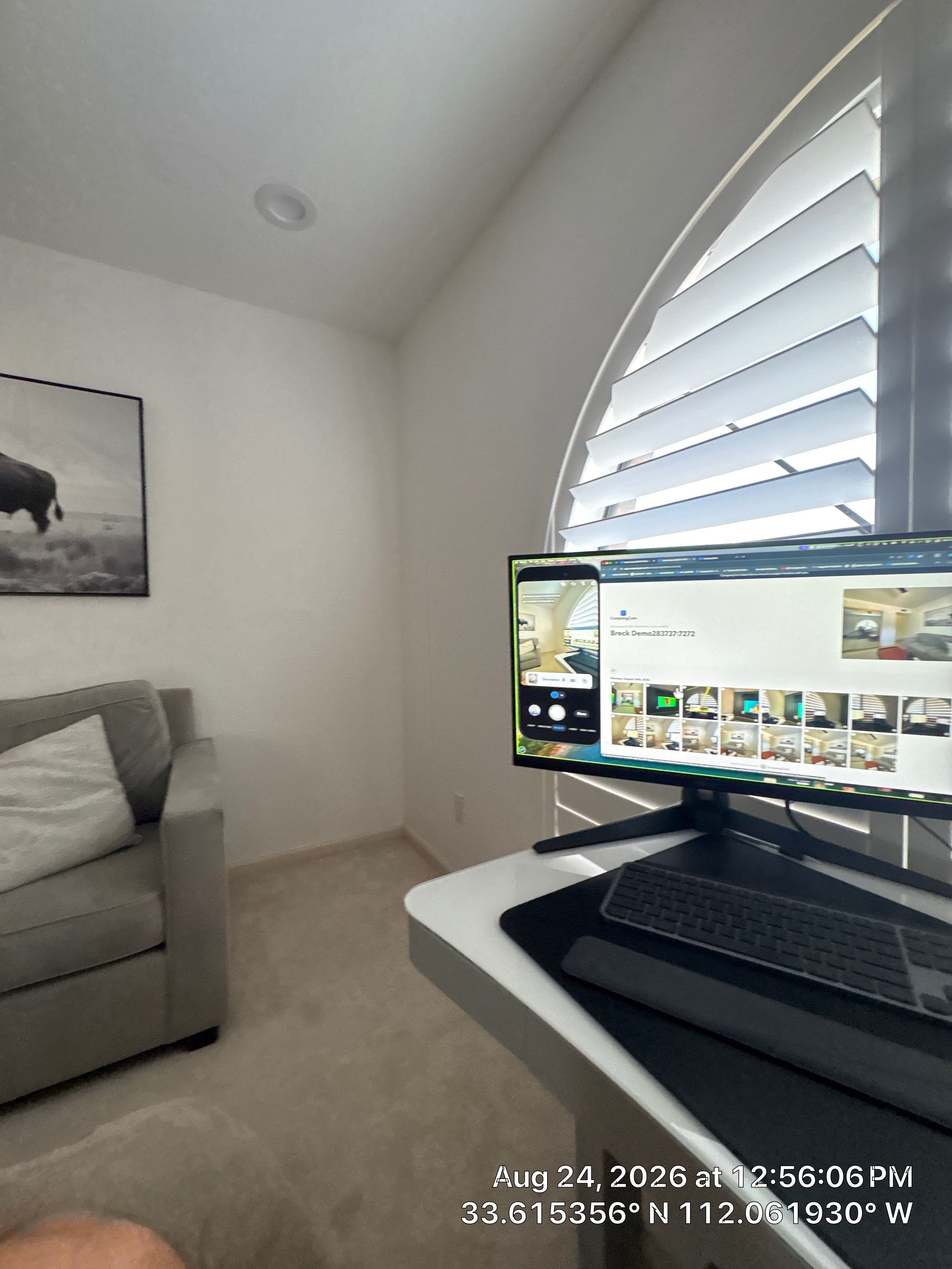 Home Office Renovation Featuring Custom Accent Wall in Phoenix by CompanyCam Sales Demo